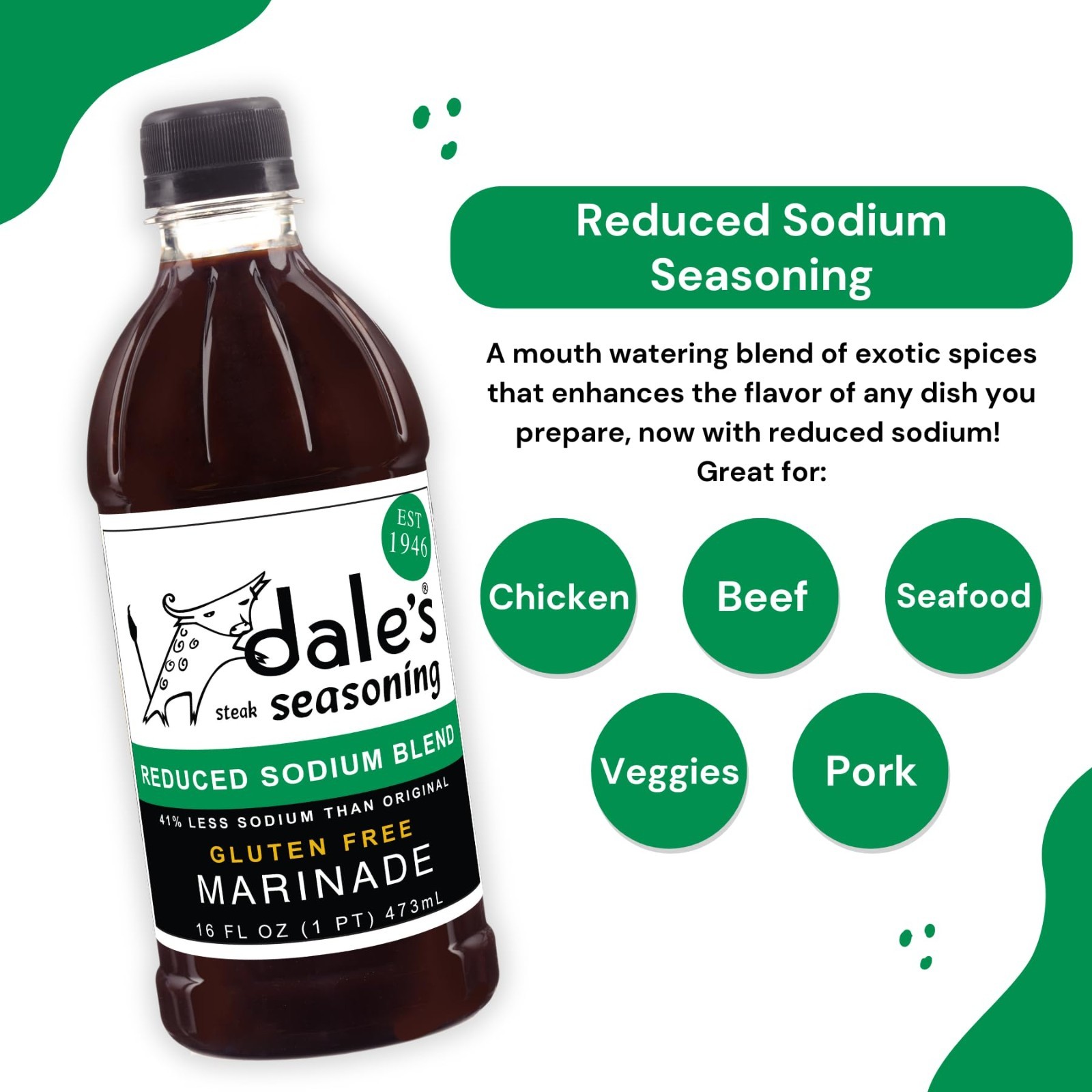 Savory Reduced Sodium Steak Seasoning – No Cholesterol, Gluten Free, 16 oz (3 Pa