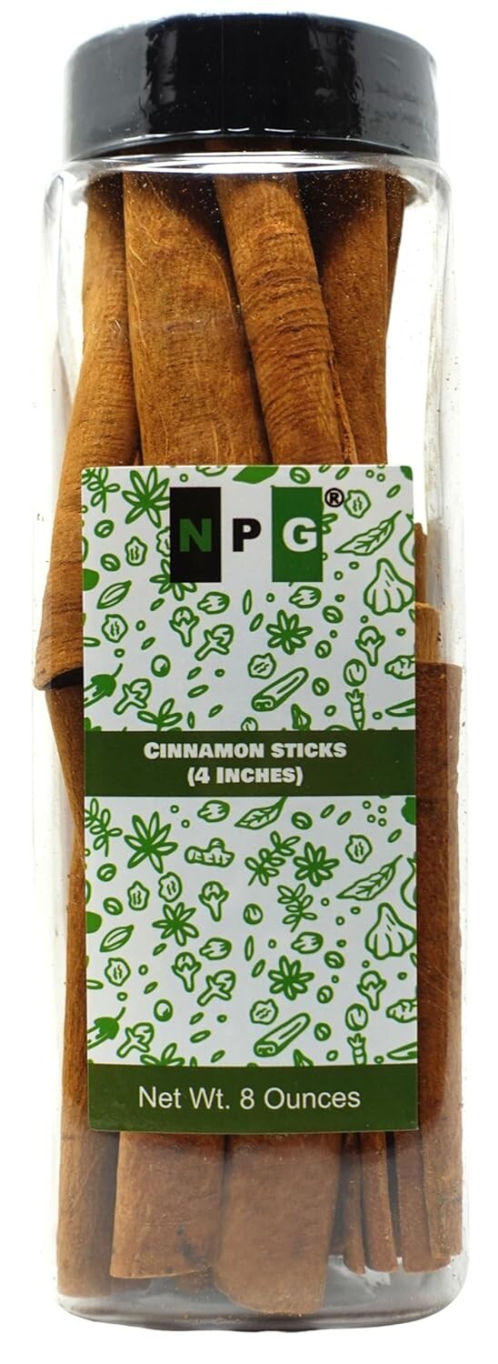 NPG Cinnamon Sticks 4” Length 8 Ounces, Strong Aroma Cassia Cinnamon Sticks