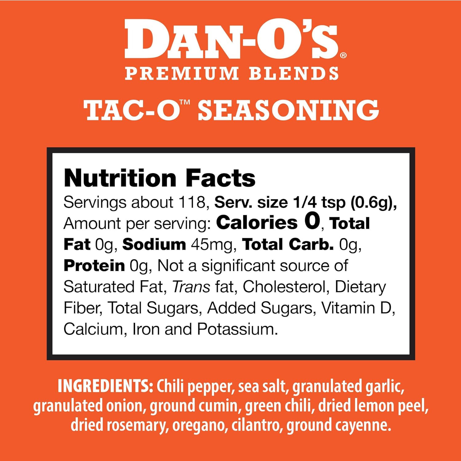 Tac-O Seasoning, 2.5 Oz Bottle, All Purpose Taco Seasoning for Tacos, Quesadilla