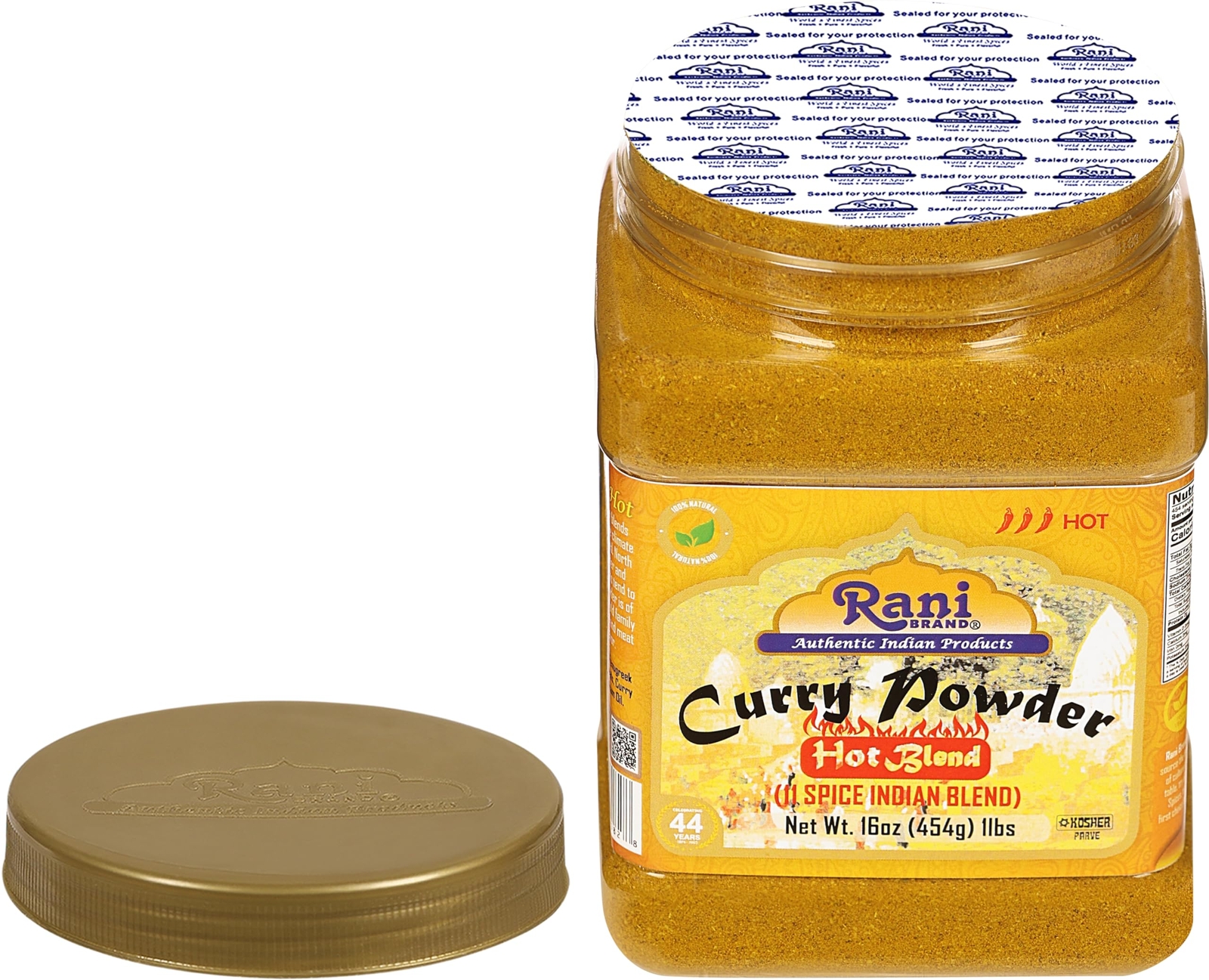 Rani Curry Powder Hot (11-Spice Authentic Indian Blend) 16oz (1lb) 454g PET Jar