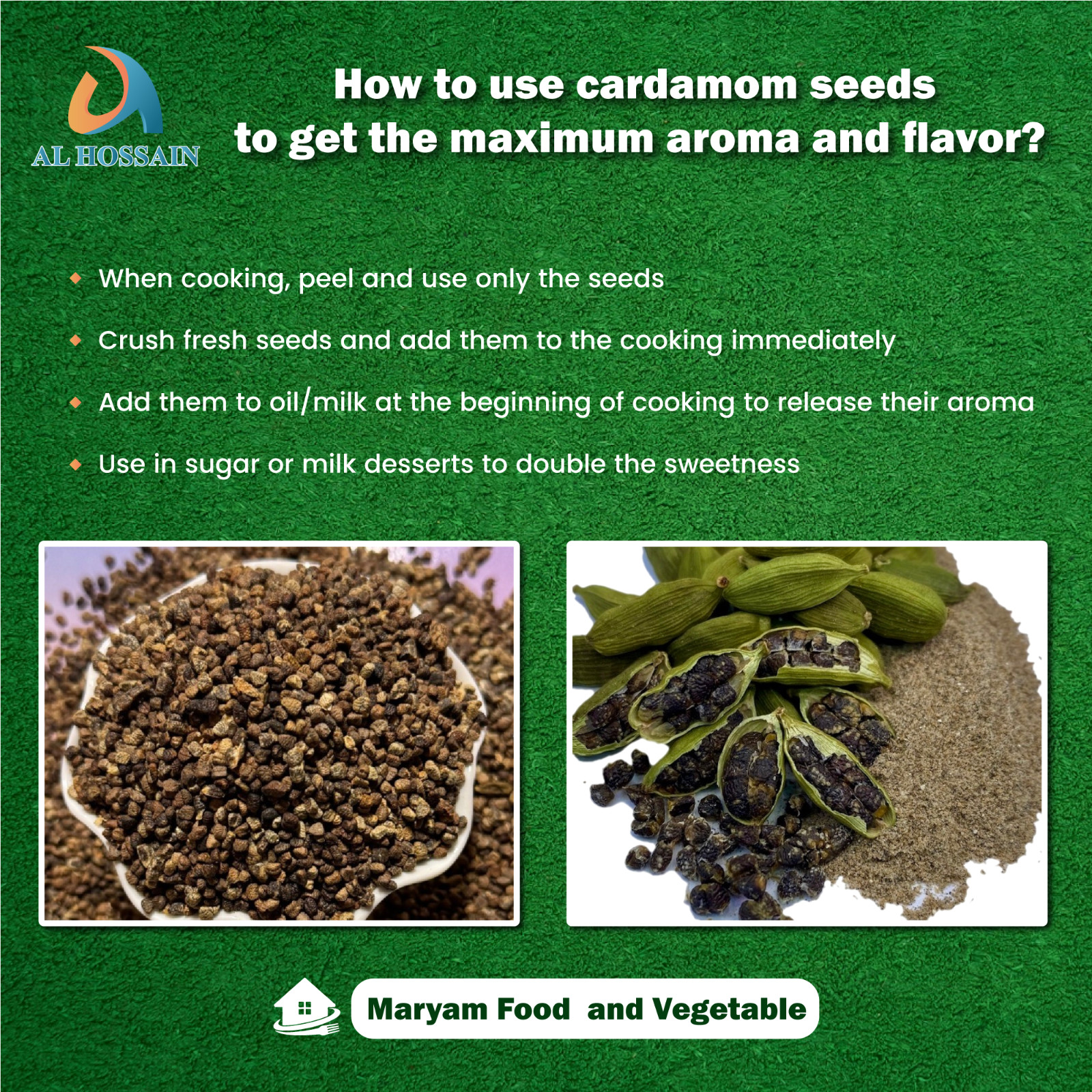 Green Cardamom Seeds (Decorticated) 100g / 5kg Bulk | Elaichi Seeds for Baking
