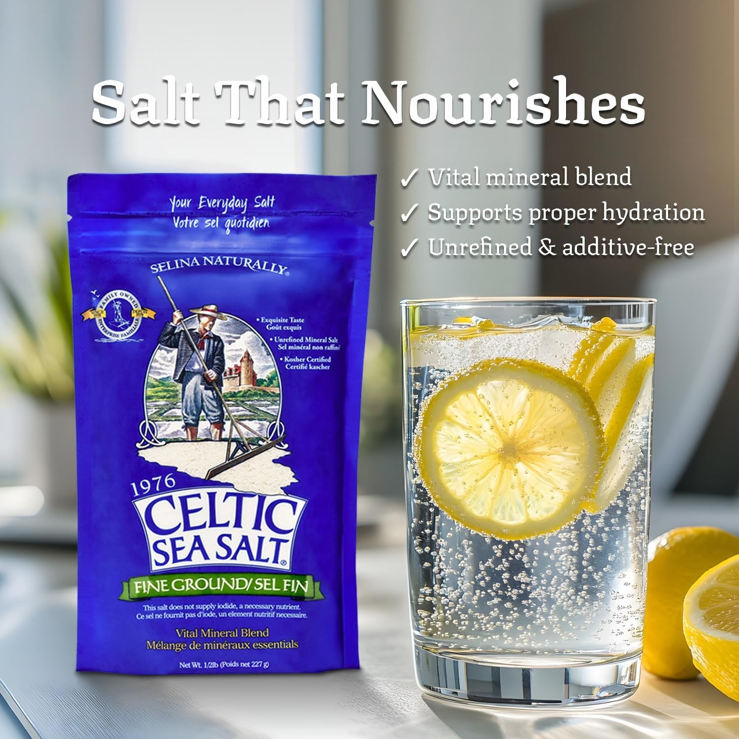 Fine Ground Mineral Sea Salt 1lb Bag