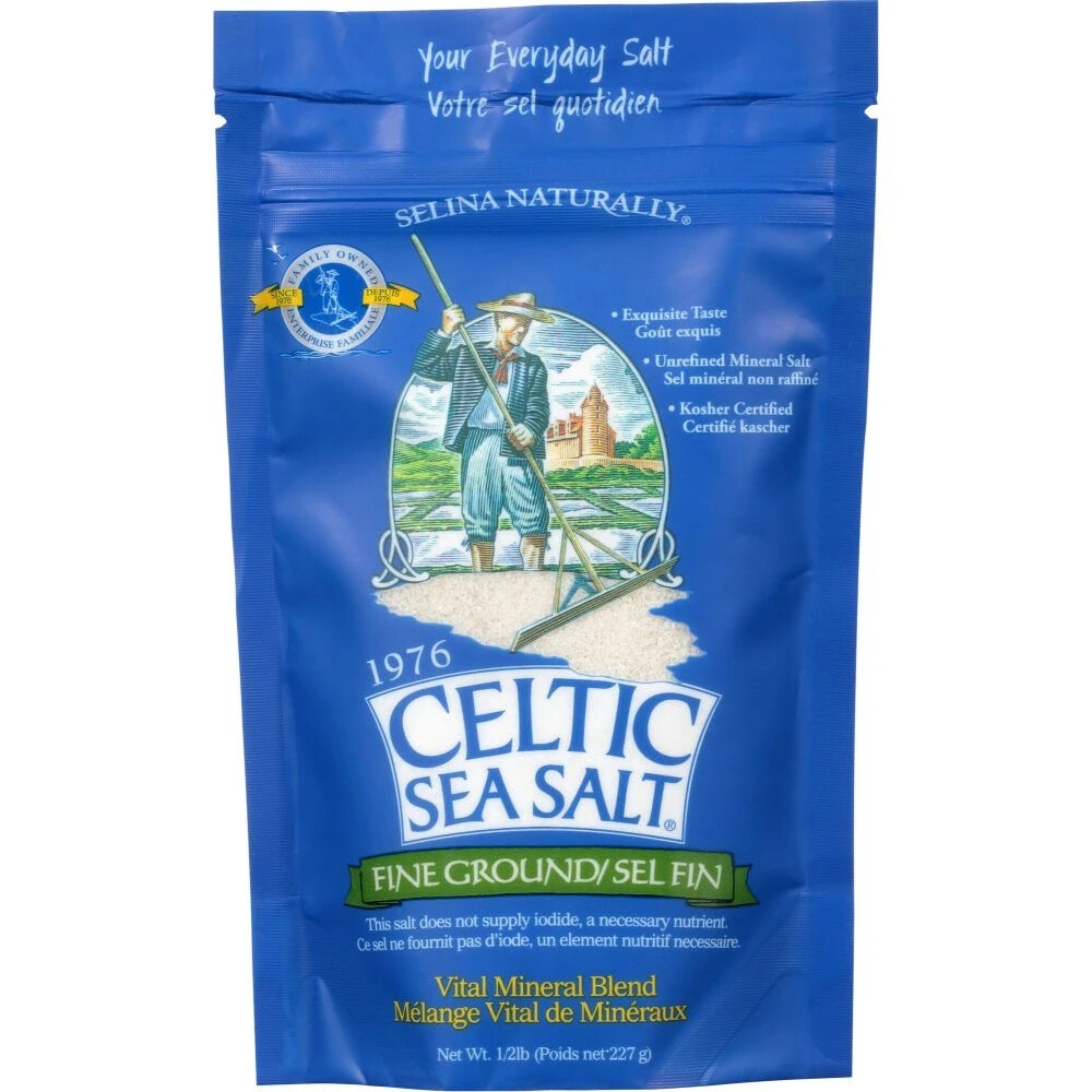 Celtic Sea Salt Fine Ground 1/2 Lb 8OZ Resealable Bag