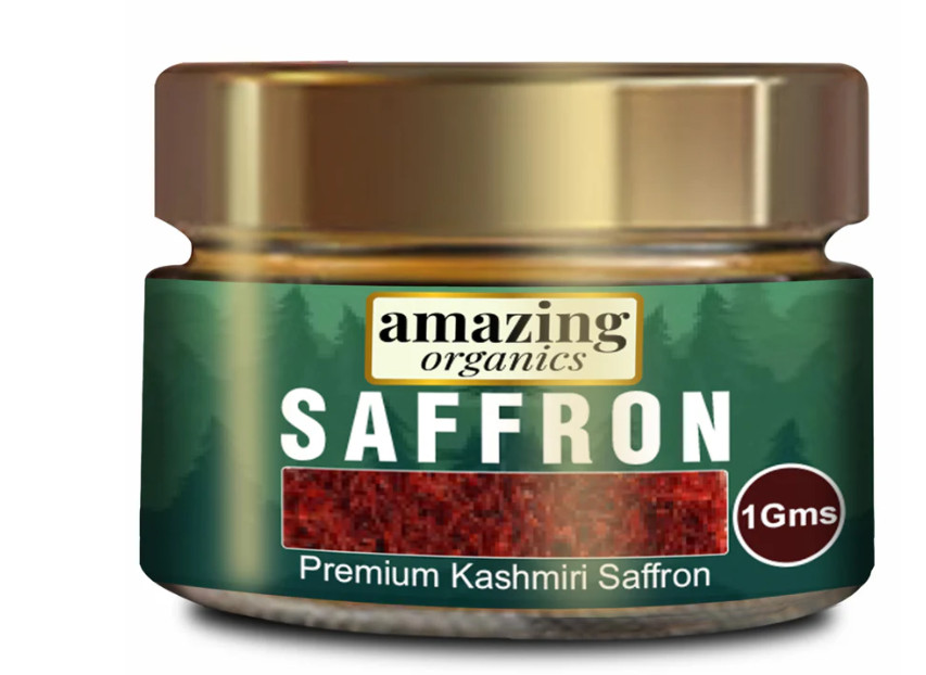 Amazing Organics Finest Premium Saffron Threads Highest Grade All Red 1 gram A++