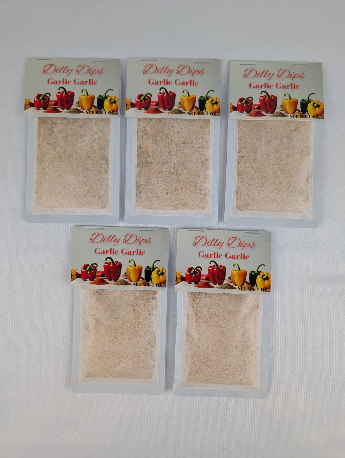 Dilly Dips – 5 Pack – Garlic Garlic – Gourmet Dip Mix – Dry Rub – Recipe Spread