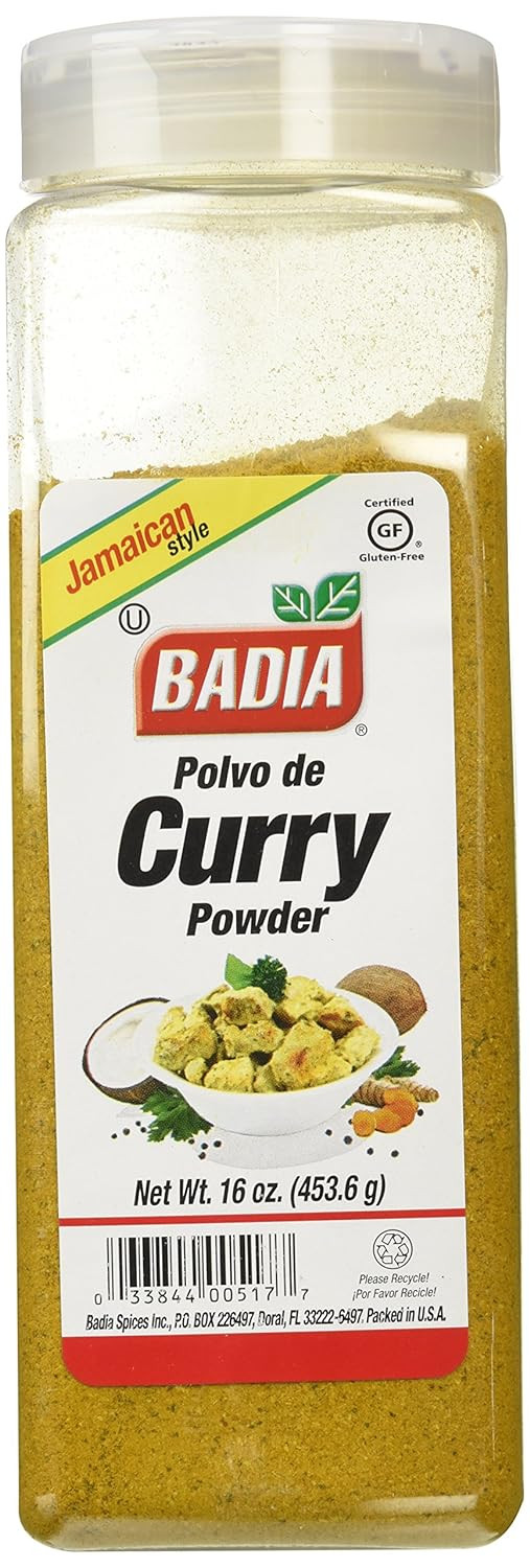 Badia Jamaican Style Curry Powder, Kosher, Gluten free, 16oz (12 Pack)