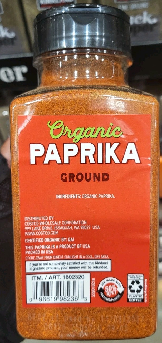 kirkland organic Paprika ground 13.2 oz