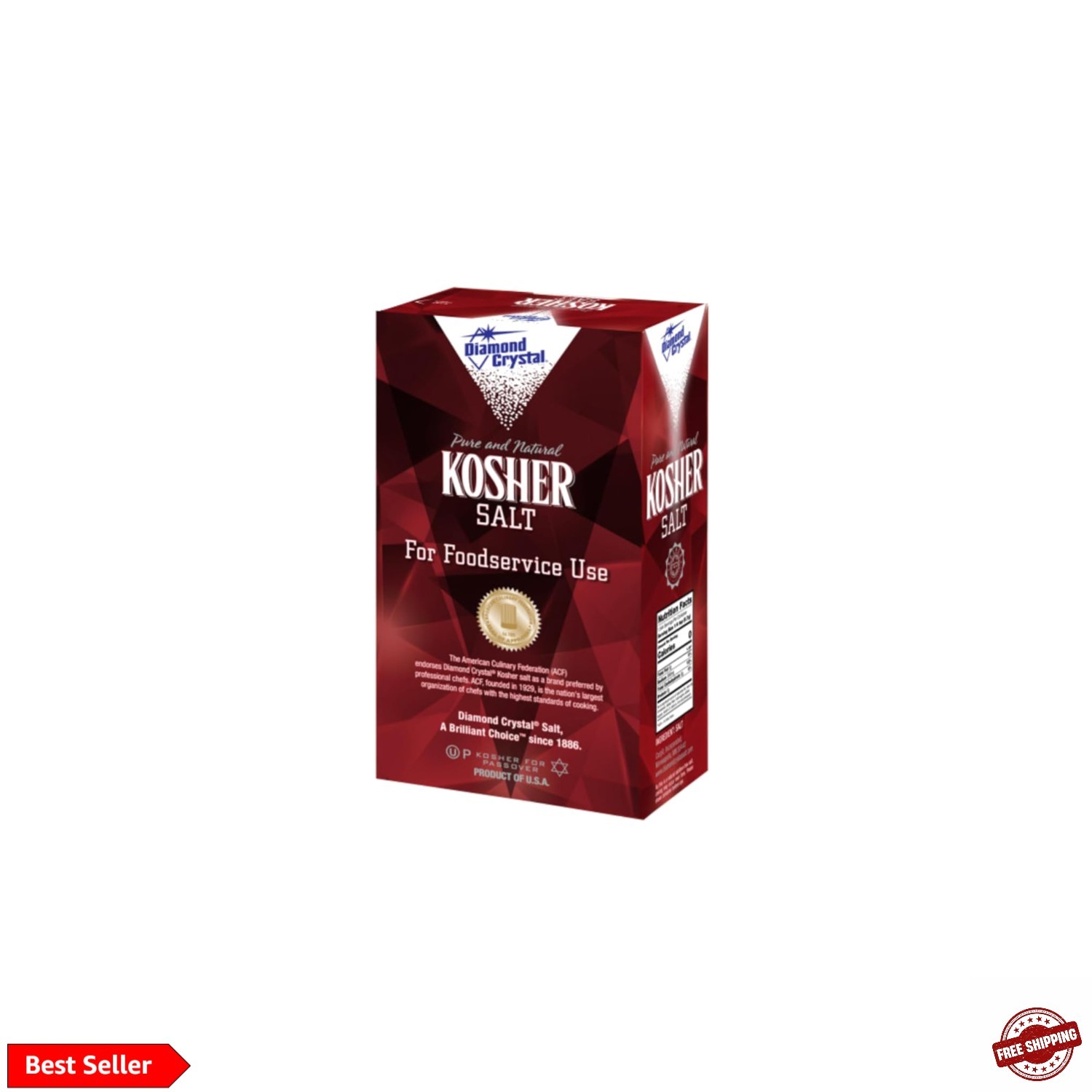 Kosher Salt – Full Flavor, No Additives – Pure and Natural Since 1886 Restaur…