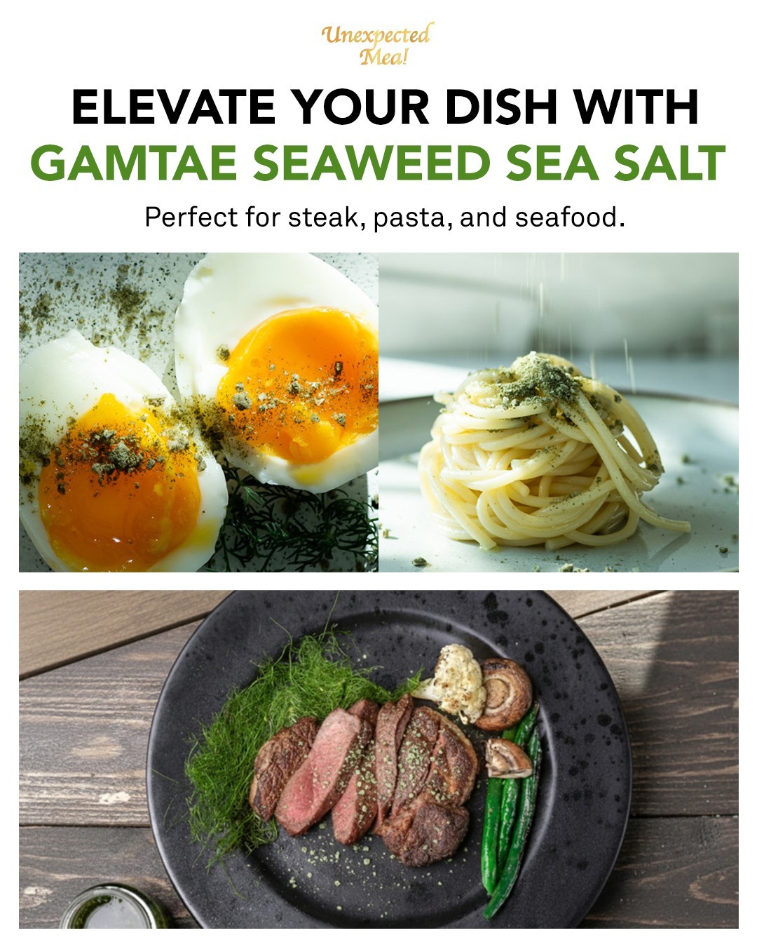 Unexpected Meal Flavor Sea Salt with Grinder, Premium 5-Year Aged Korean Salt
