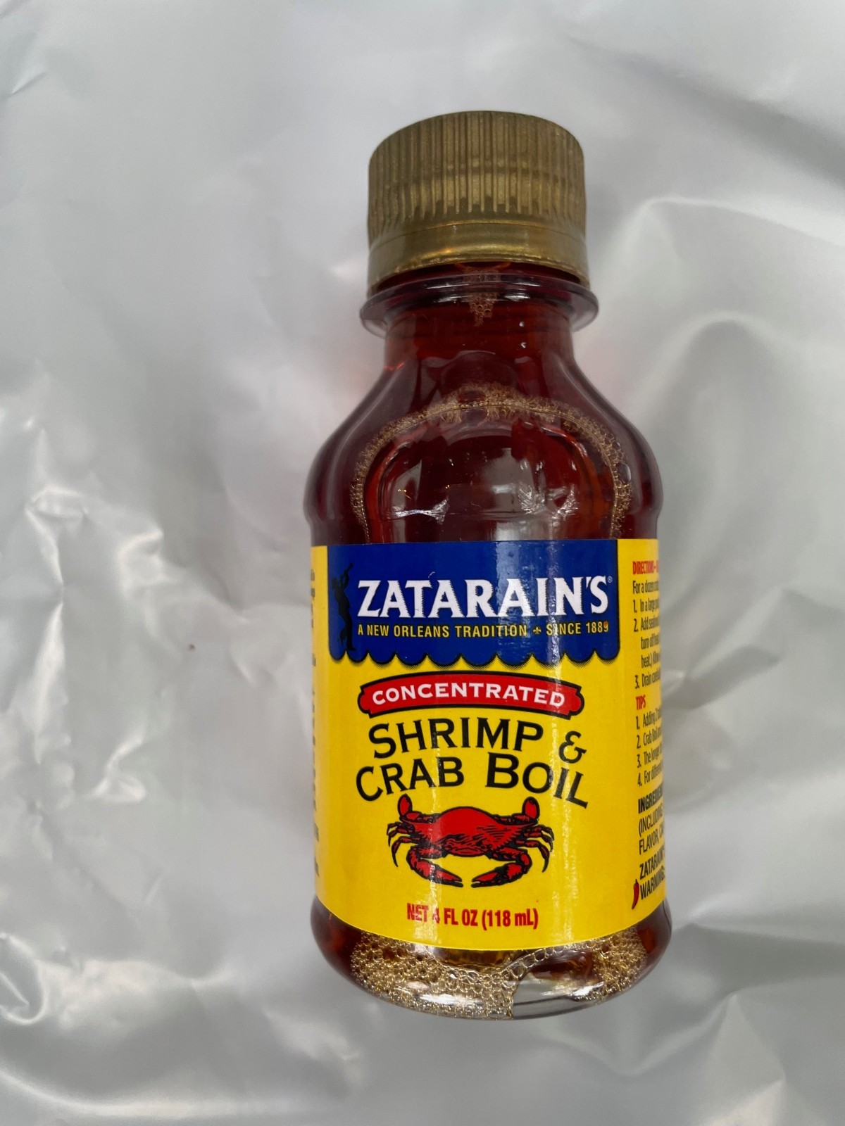 Zatarain’s Liquid Shrimp and Crab Boil (4 Pack) 4 oz Bottles Seafood Seasoning