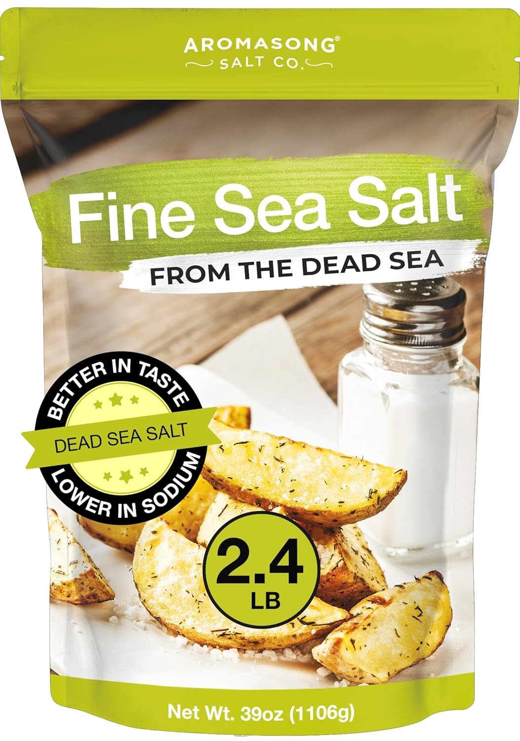 Aromasong 100% Natural Sea Salt From the Dead Sea, Fine 39 Ounce (Pack of 1)