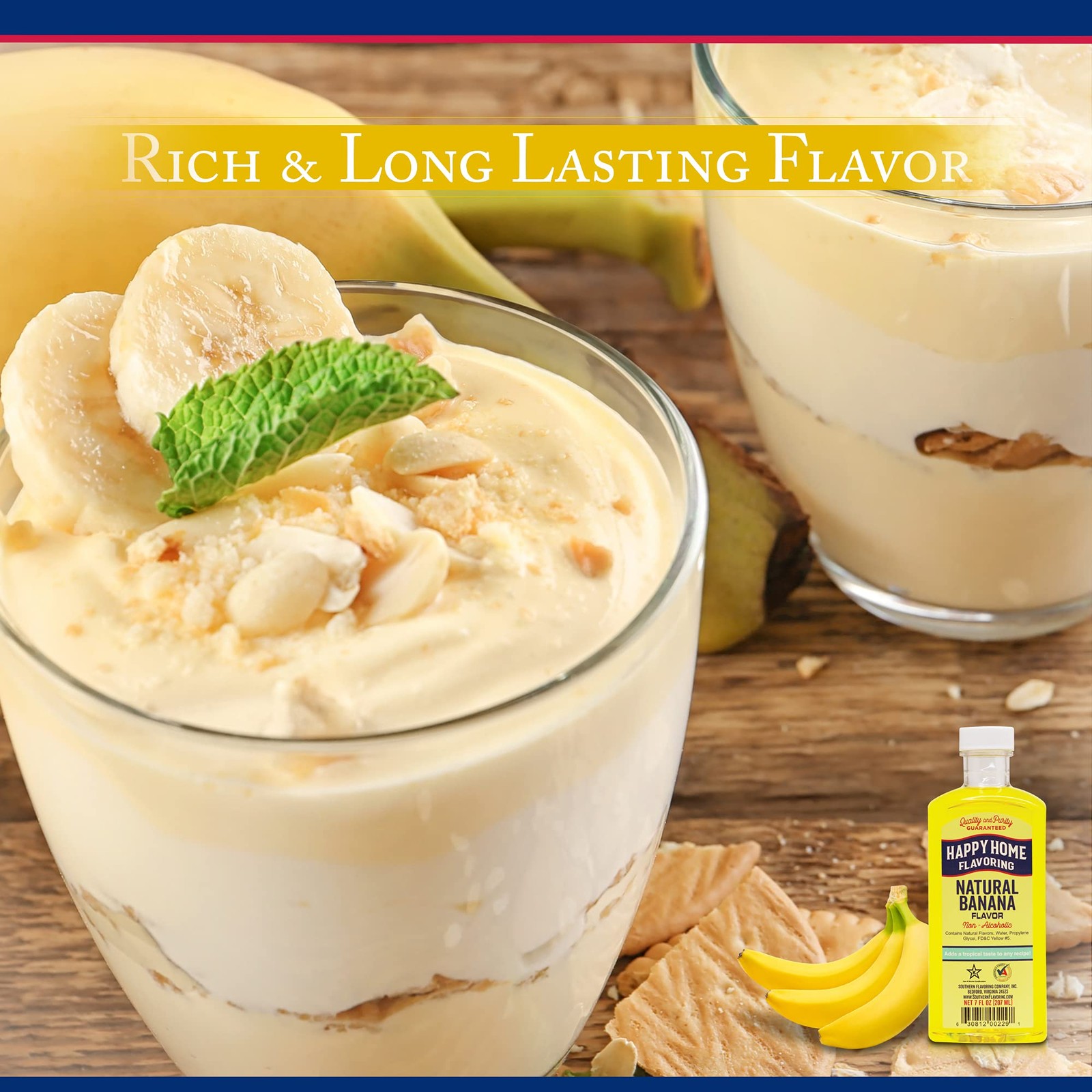 Natural Banana Flavoring, Non-alcoholic, Certified Kosher, 7oz.