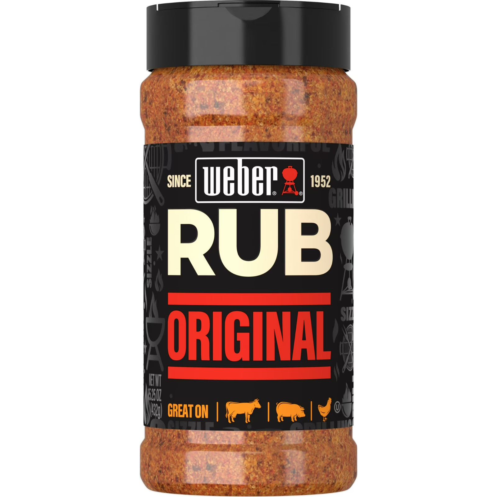 Weber Dry Smoking Rub Seasoning Gluten Free No MSG BBQ Grill Rub – 15.25 oz