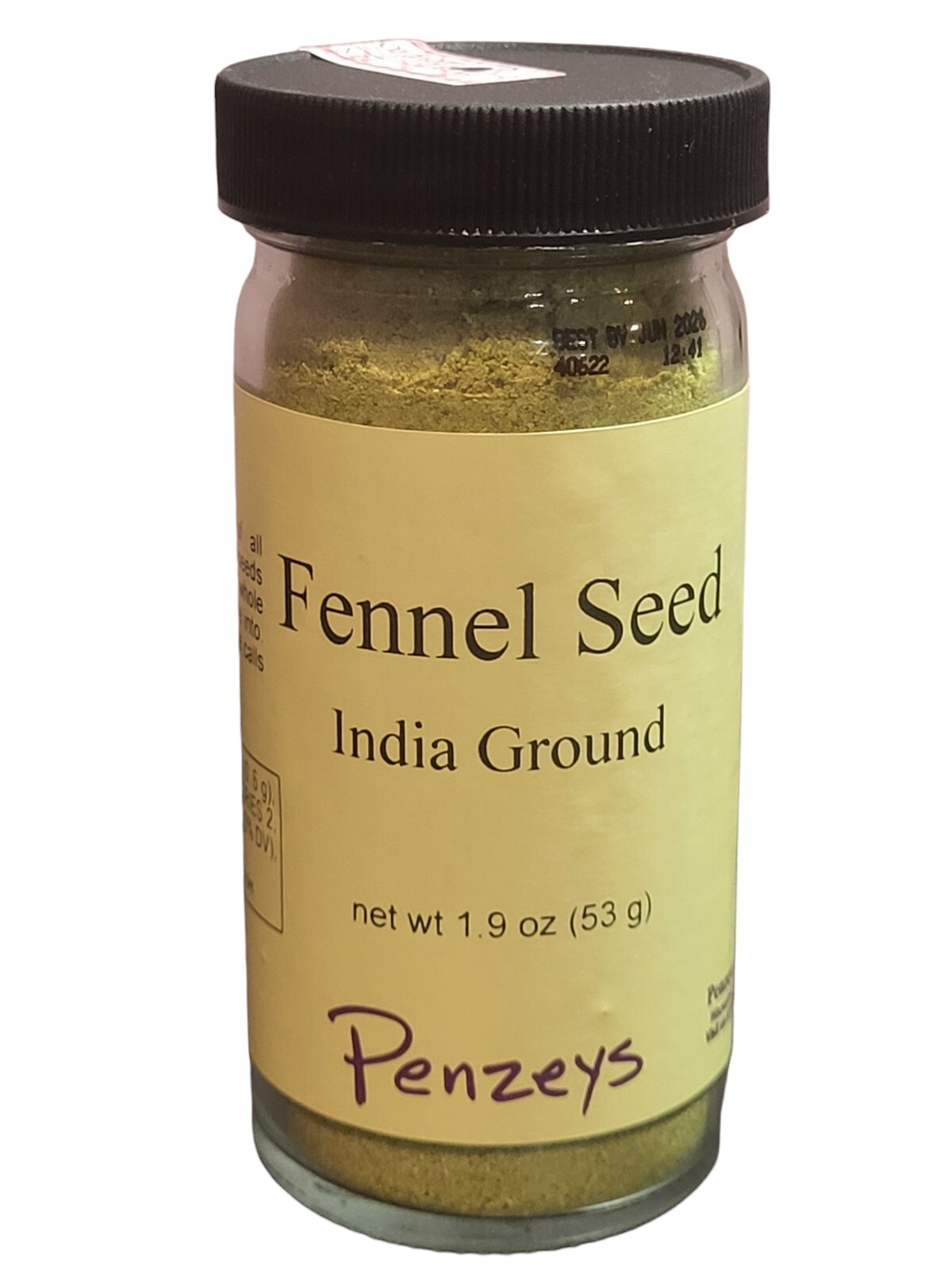Fennel Seed India Ground by Penzeys Spices 1.9 oz 1/2 Cup Jar Exp 6/2026