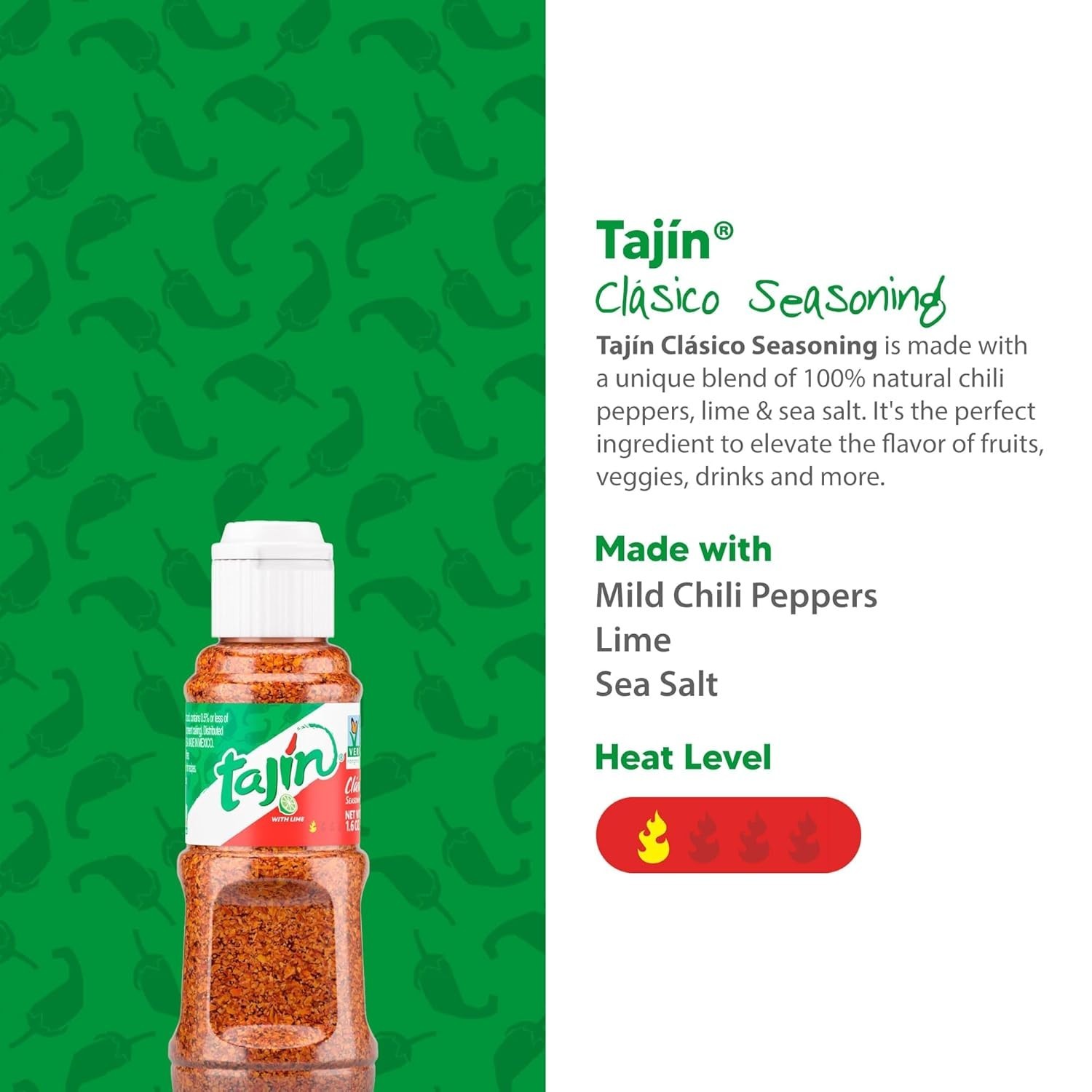 Tajín Mini Chili Lime Seasoning 1.6 oz – Perfect for Fruits, Veggies & More