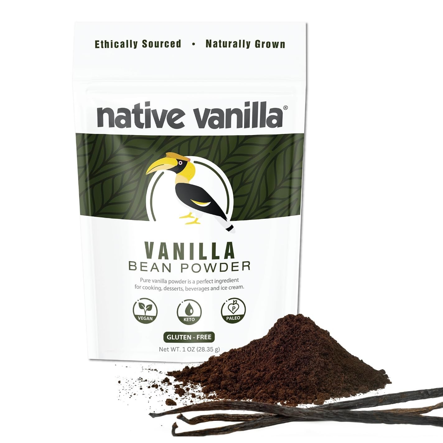 Vanilla Bean Powder – 1 oz – 100% Pure Ground Vanilla Bean Powder – For Cook…