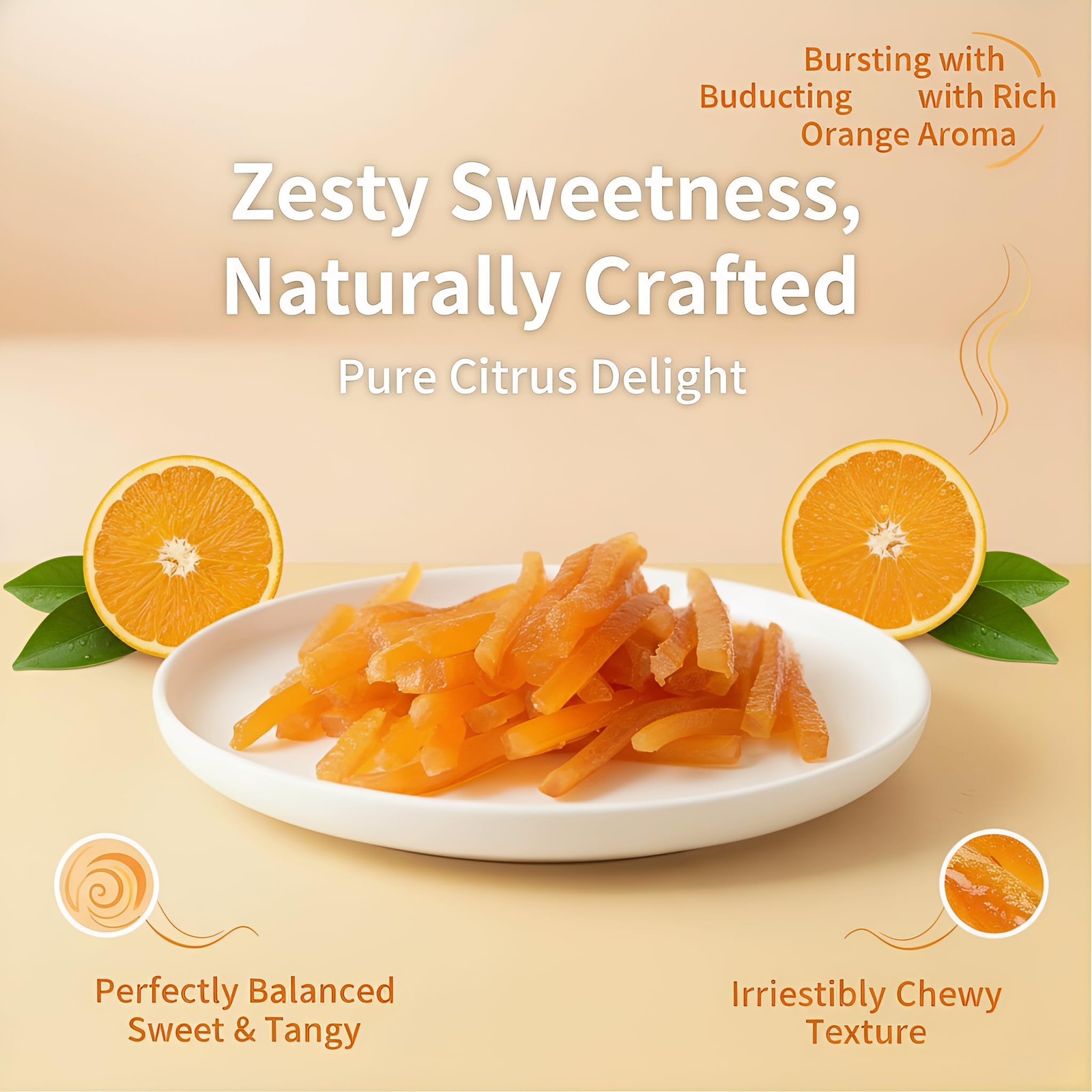 Candied Orange Peel | Diced & Ready for Baking, Desserts, or 300g,
