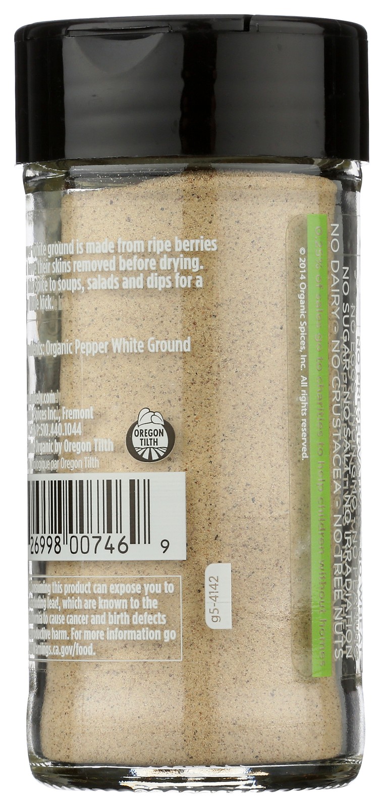 Organic White Ground Pepper 2 Oz By Spicely Organics Spice 3 Pack