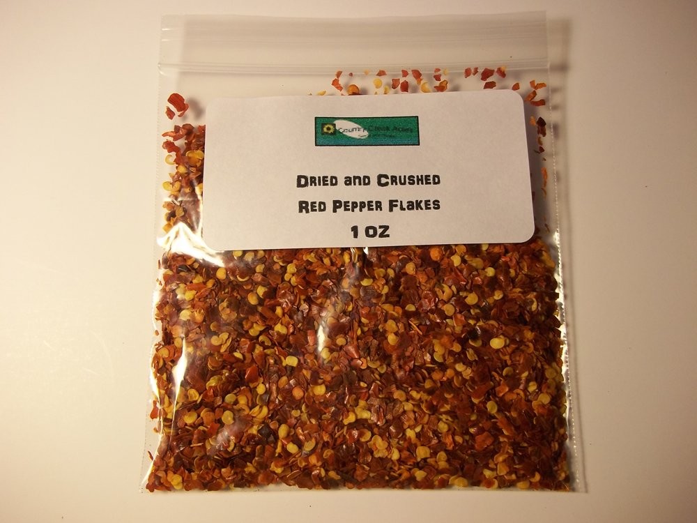 RED PEPPER FLAKES, DRIED N CHOPPED, 4 OZ, DELICIOUS HOT FRESH
