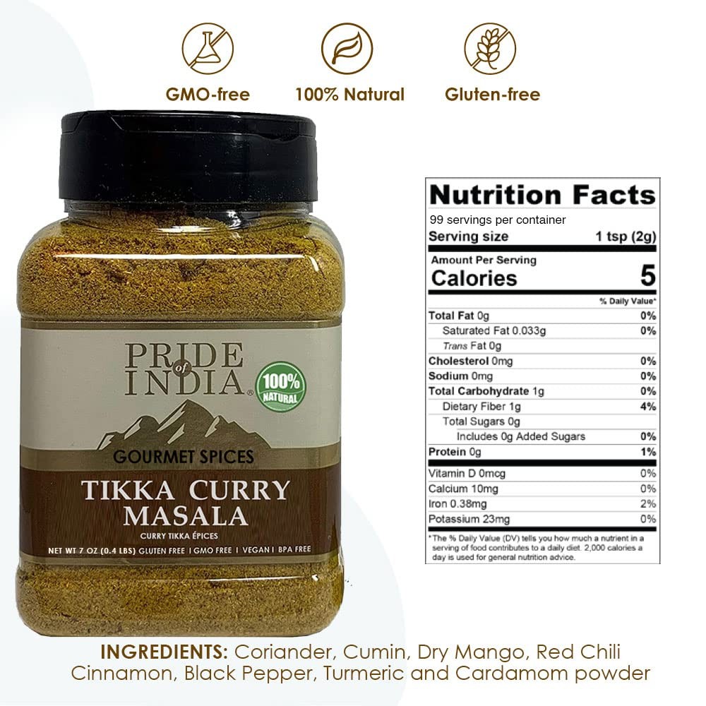Authentic Indian Tikka Curry Masala 16 Spice Mix 7 Ounce Pack for Gravy Marin…