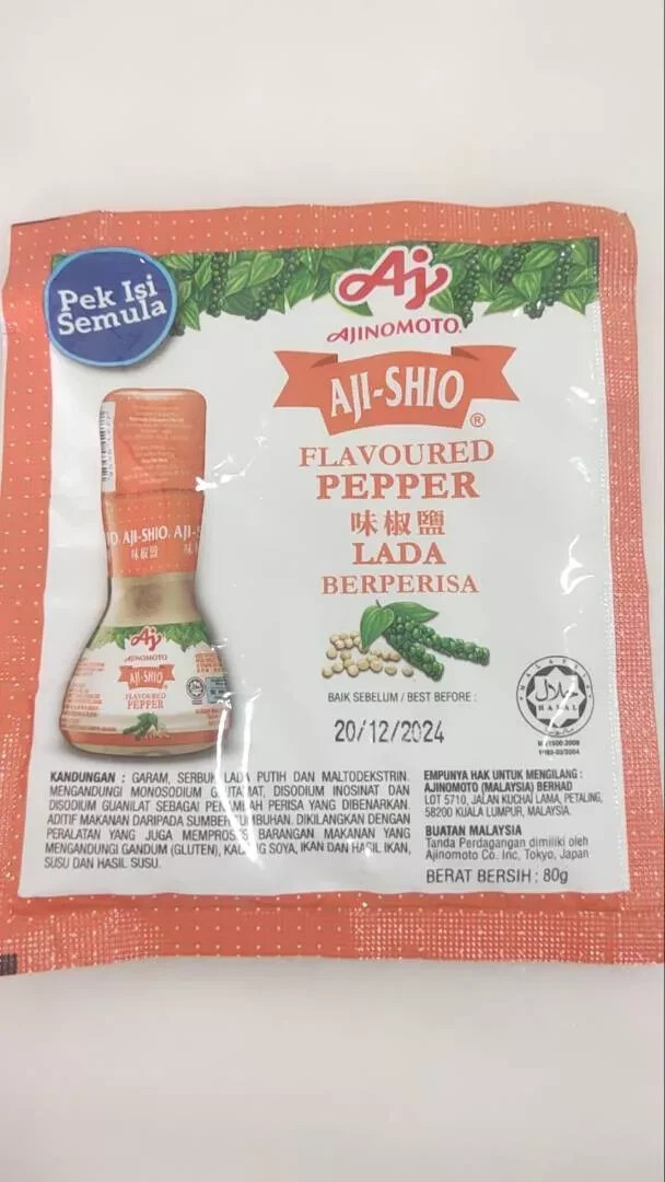 10 Packs of 80 gram AJI-SHIO Flavoured White Pepper Powder Refill FAST SHIP