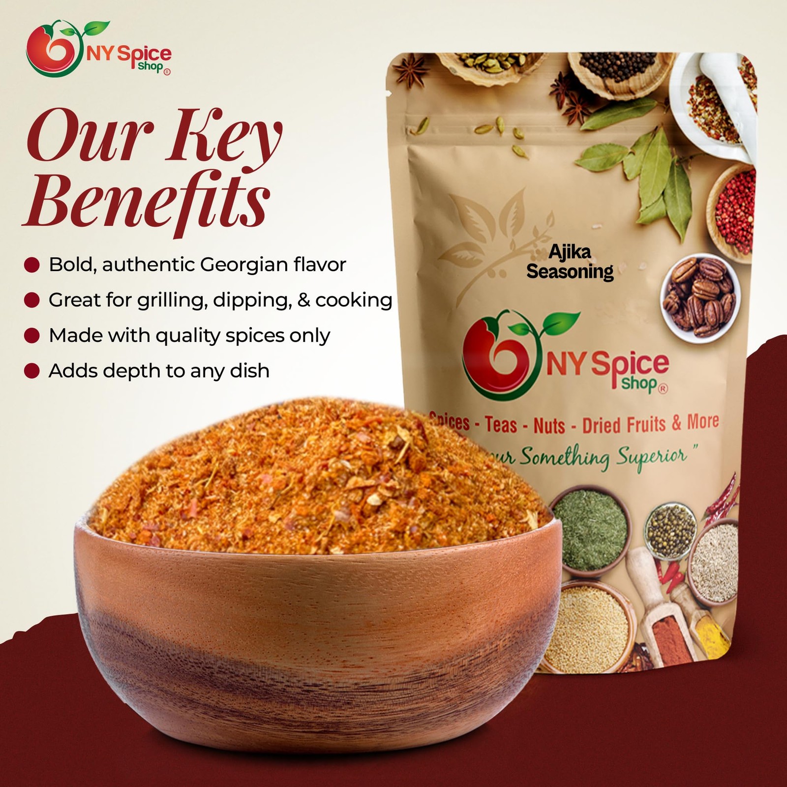 NY Spice Shop Ajika Seasoning – 4 Ounce Natural Blend of 4 (Pack 1)