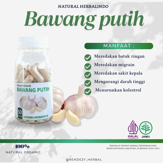 Indonesian Garlic Extract Capsules 50pcs Natural Herbal Supplement