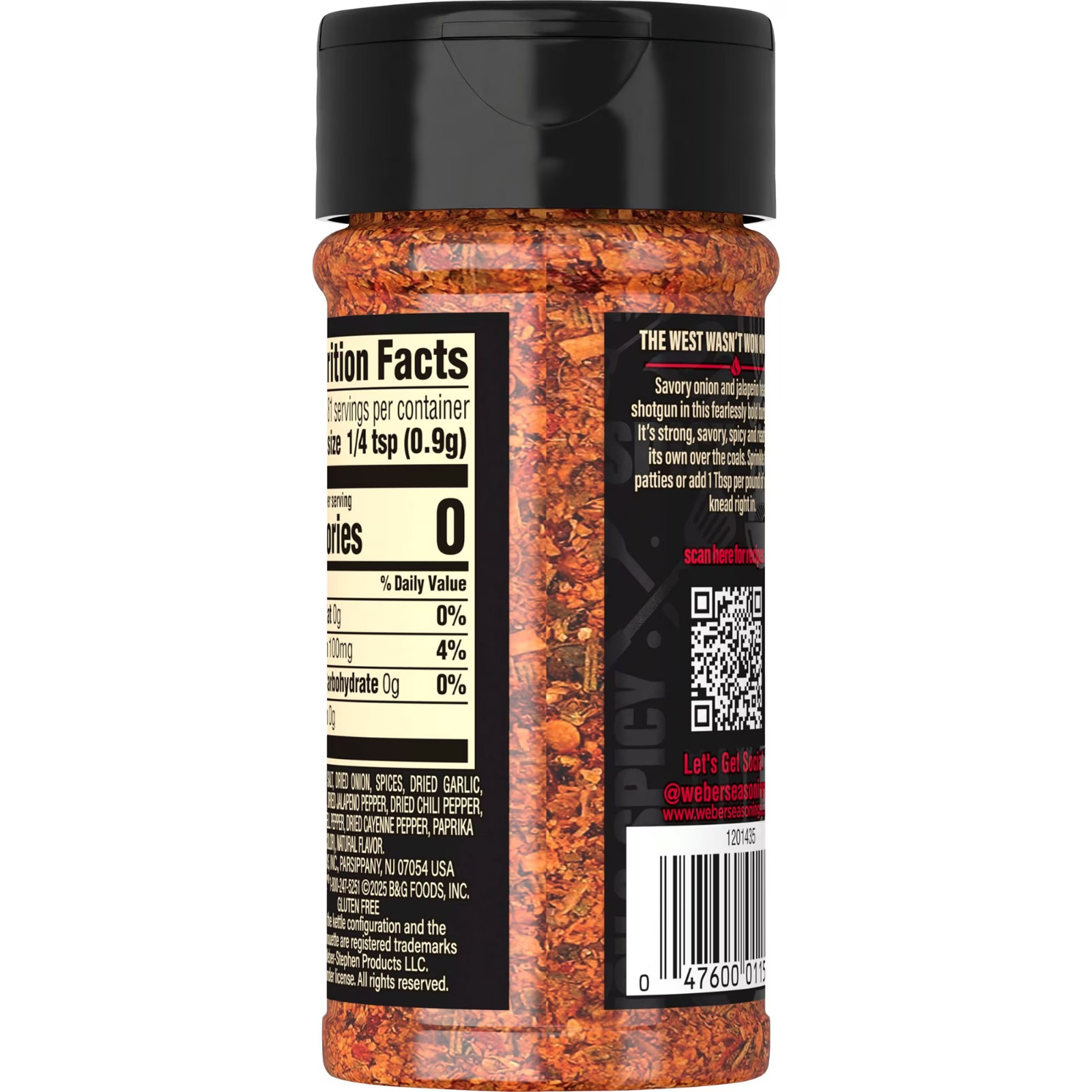Weber BOLD Cowboy Burger, Onion & Jalapeno Burger Seasoning Blend, 5.75 oz