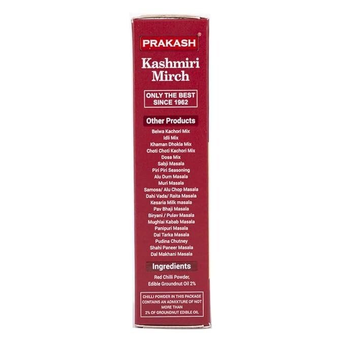 Prakash Kashmiri Mirch, 4 x 100 g,vegetarian,Hygienically processed and packed