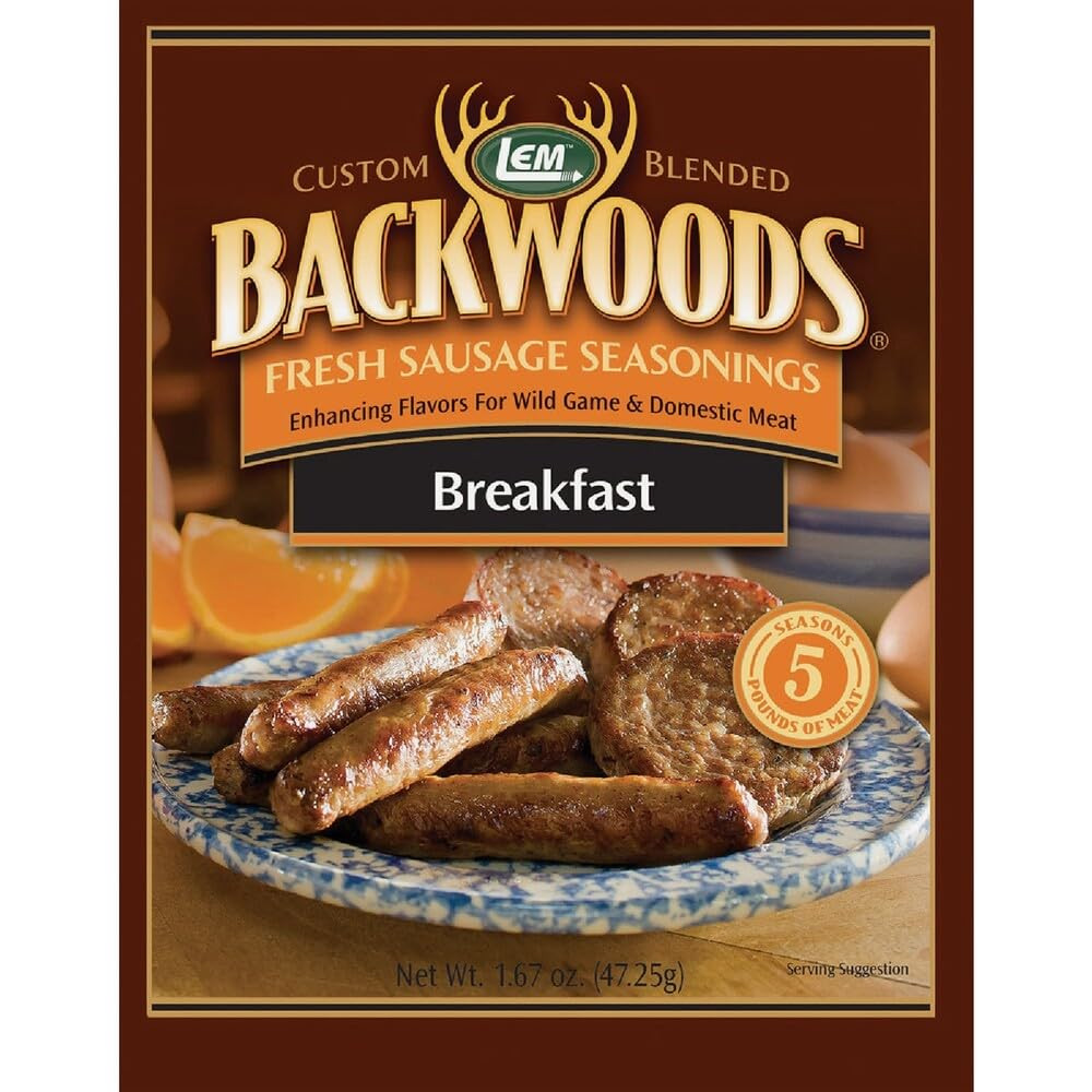 LEM Backwoods Breakfast Fresh Sausage Seasoning, Seasons 5 Pounds of Meat