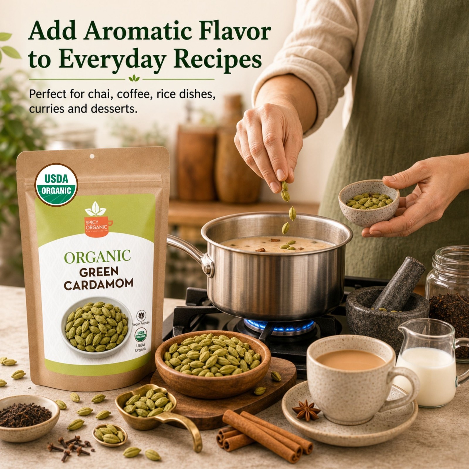 Spicy Organic Green Cardamom Pods 10 lbs | USDA Organic
