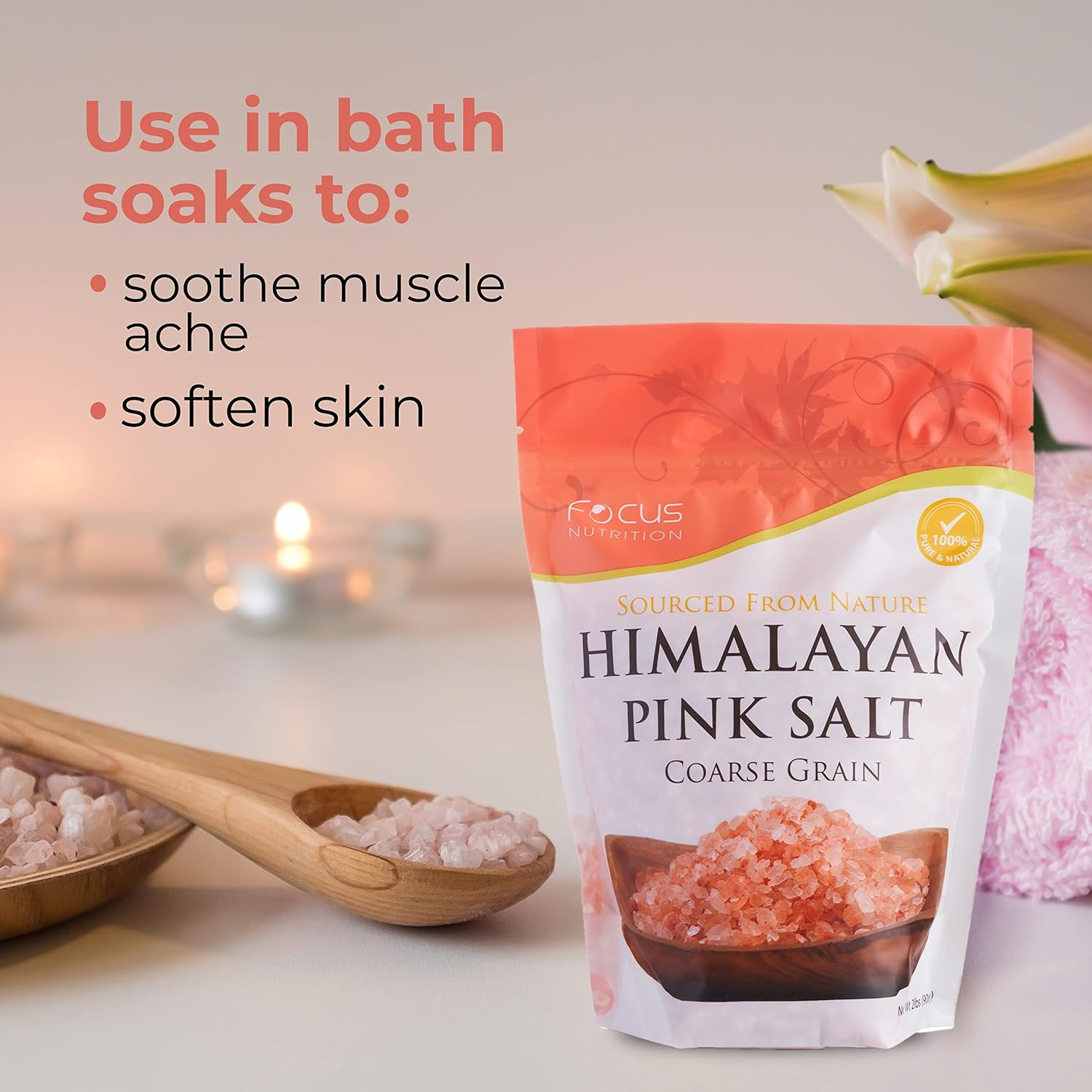 Himalayan Pink Salt -Coarse Grain 2 Lb Bag