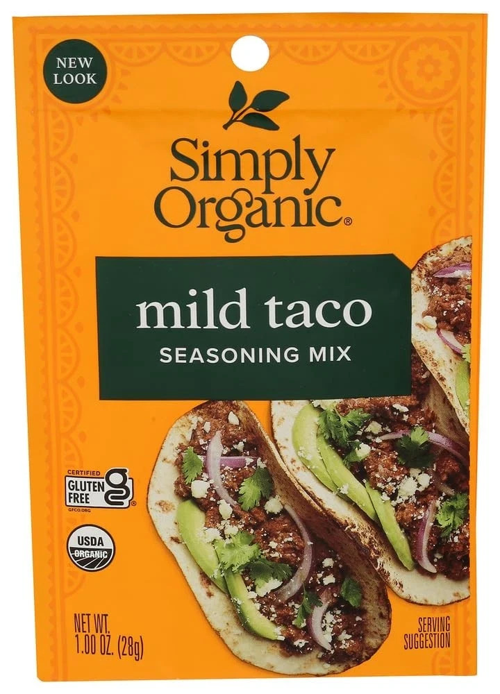 Simply Organic Mild Taco Seasoning 1 oz Packets – Pack of 12 | Organic, Vegetari