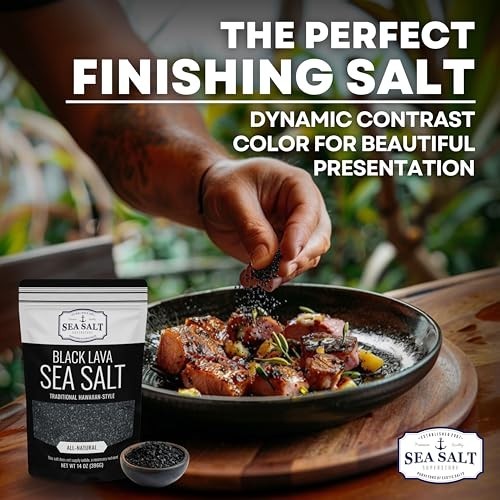 Black Lava Sea Salt 5 Pound Pouch Seasoning Grilling Finishing Smoky Flavor
