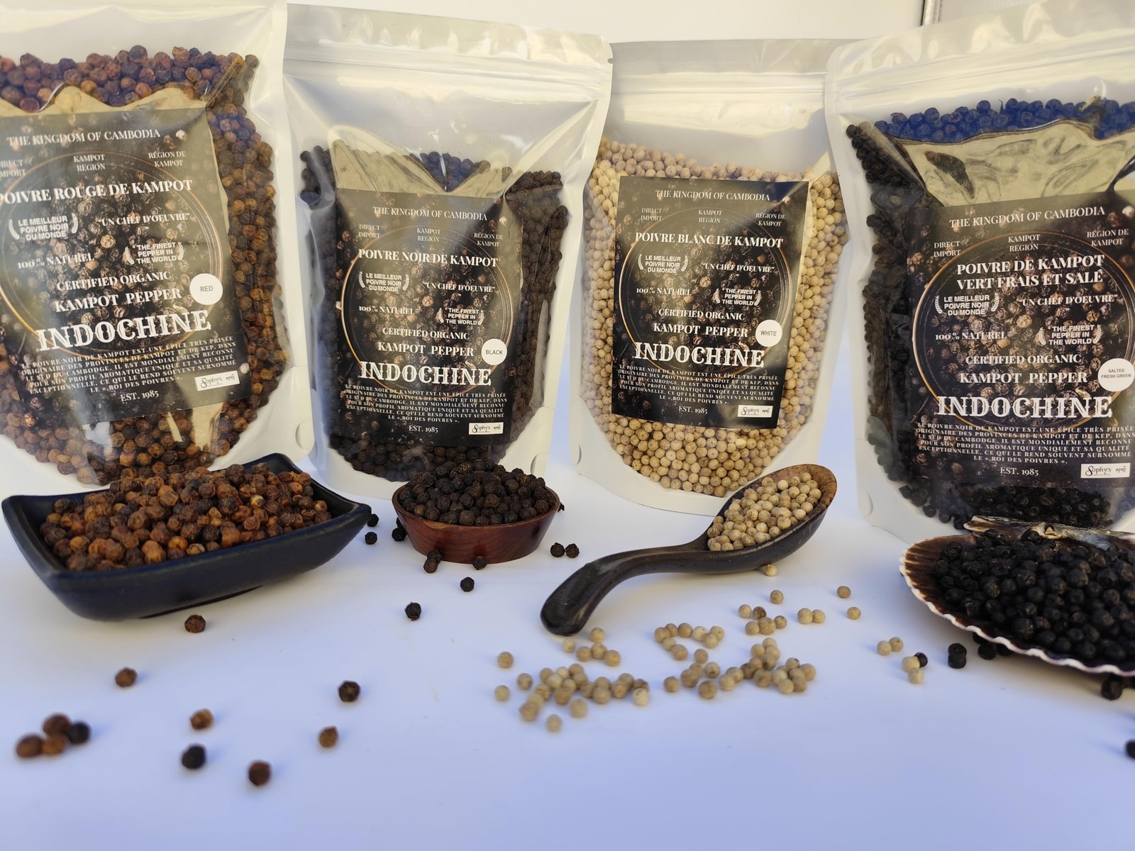 Organic Kampot Pepper Rare Cambodian Peppercorns 4 Ounce (Pack of 1), Black