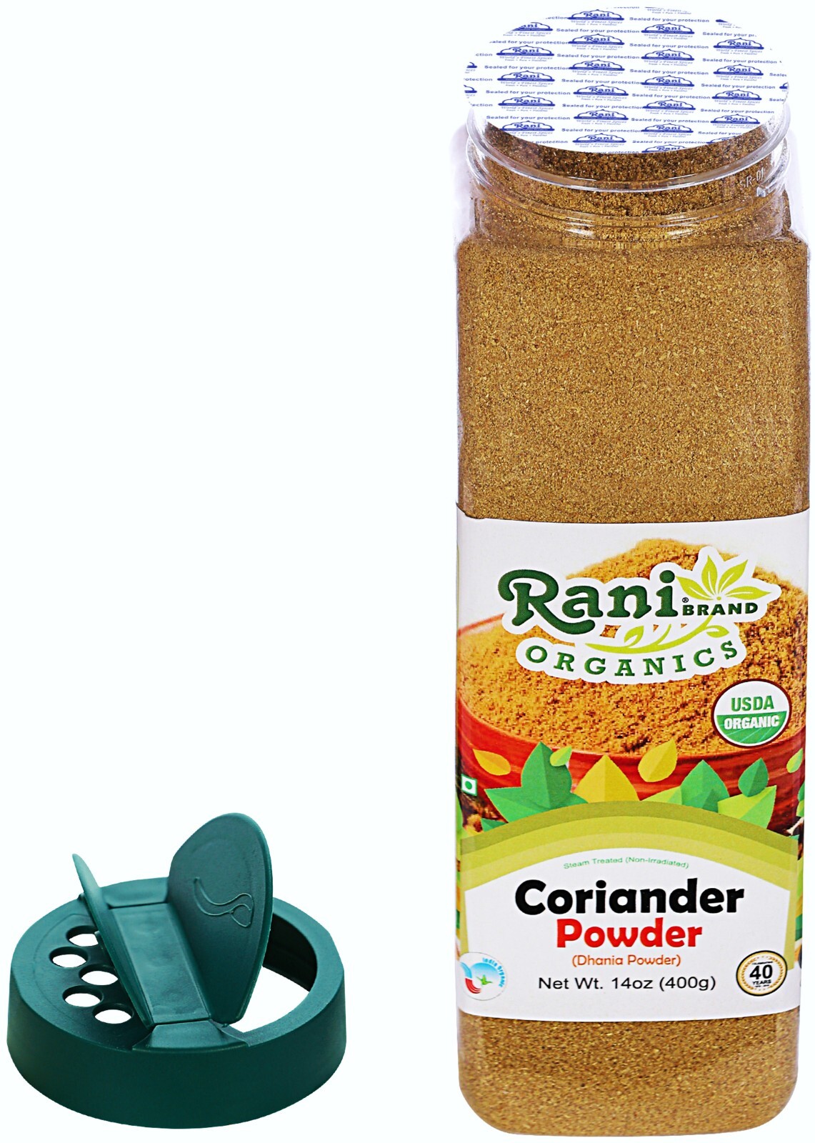 Rani Organic Coriander Powder (Dhania Powder) 14oz (400g) PET Jar