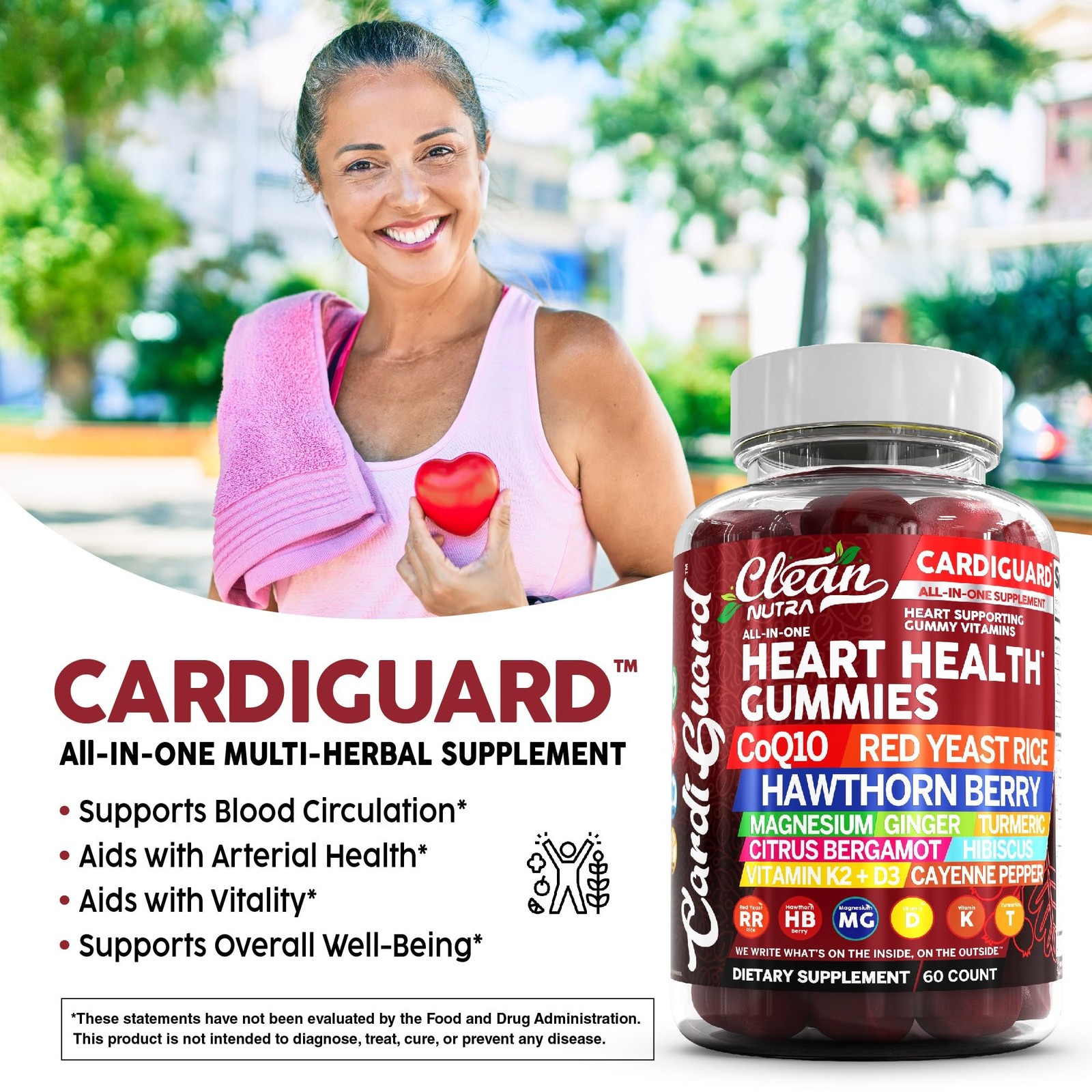 Clean Nutraceuticals Coq10 Gummies | Red Yeast Rice 60 Count (Pack of 1),