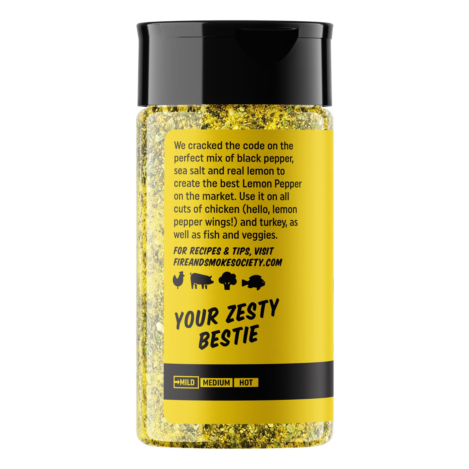 Fire & Smoke Society Lemon Pepper Seasoning, 6.1 oz