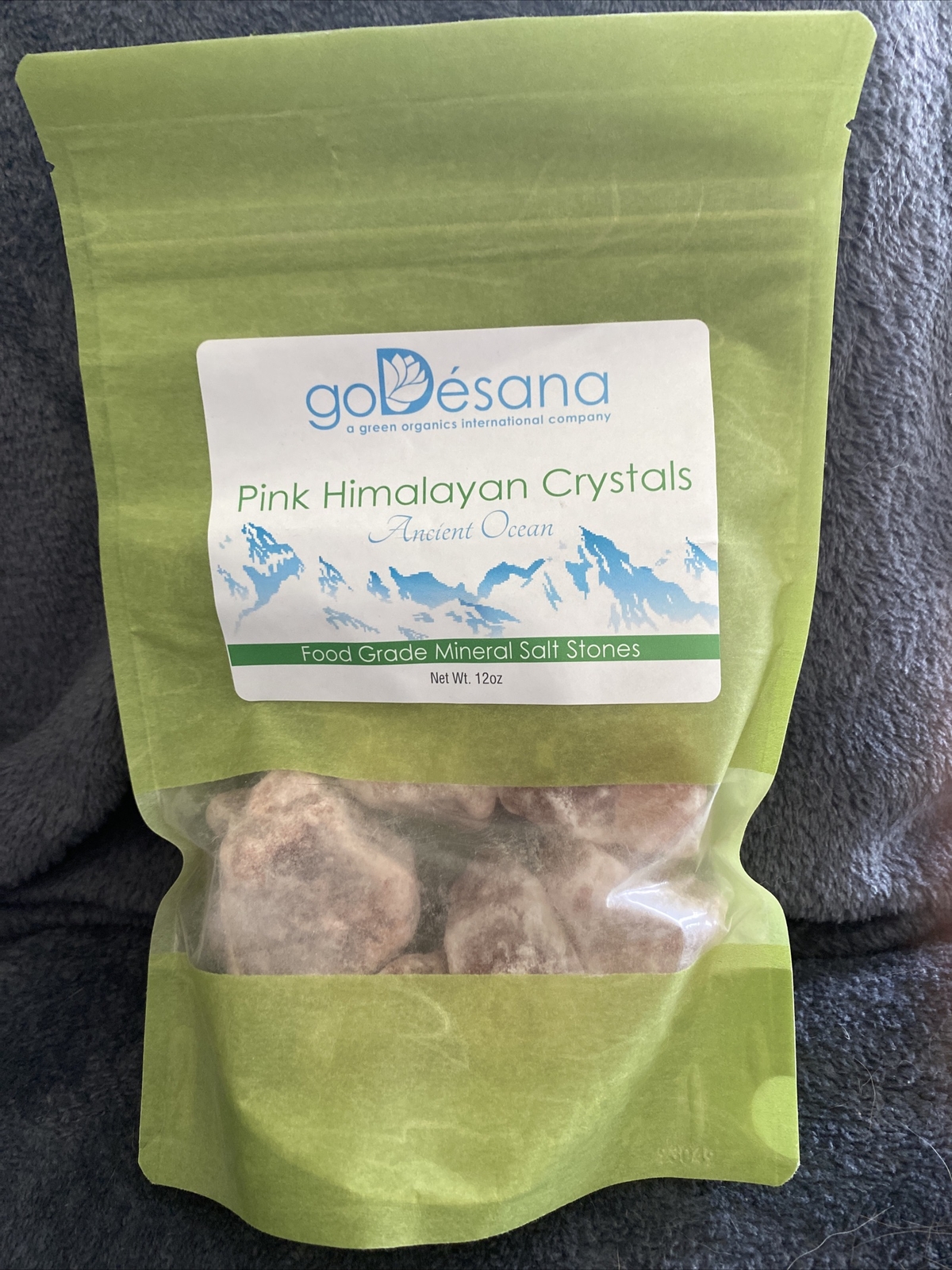 goDesana Green Organics Food Grade Pink Himalayan Crystal Salt – 12 oz Lg Stones