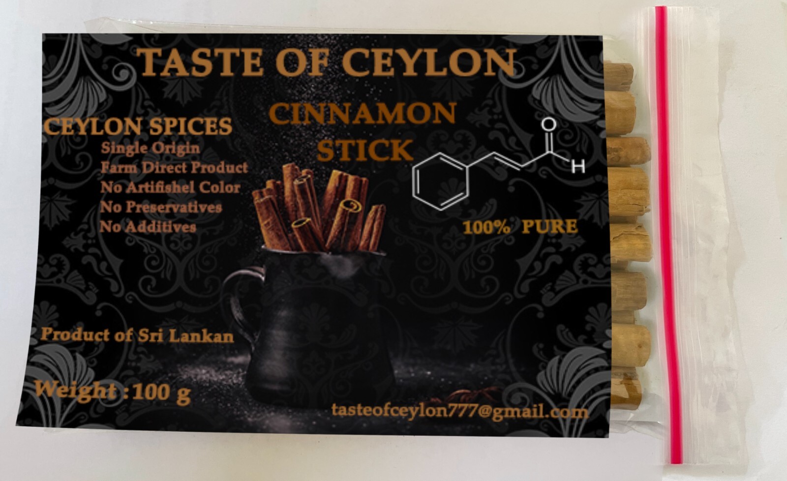 Ceylon organic premium quality pure cinnamon stick natural roll