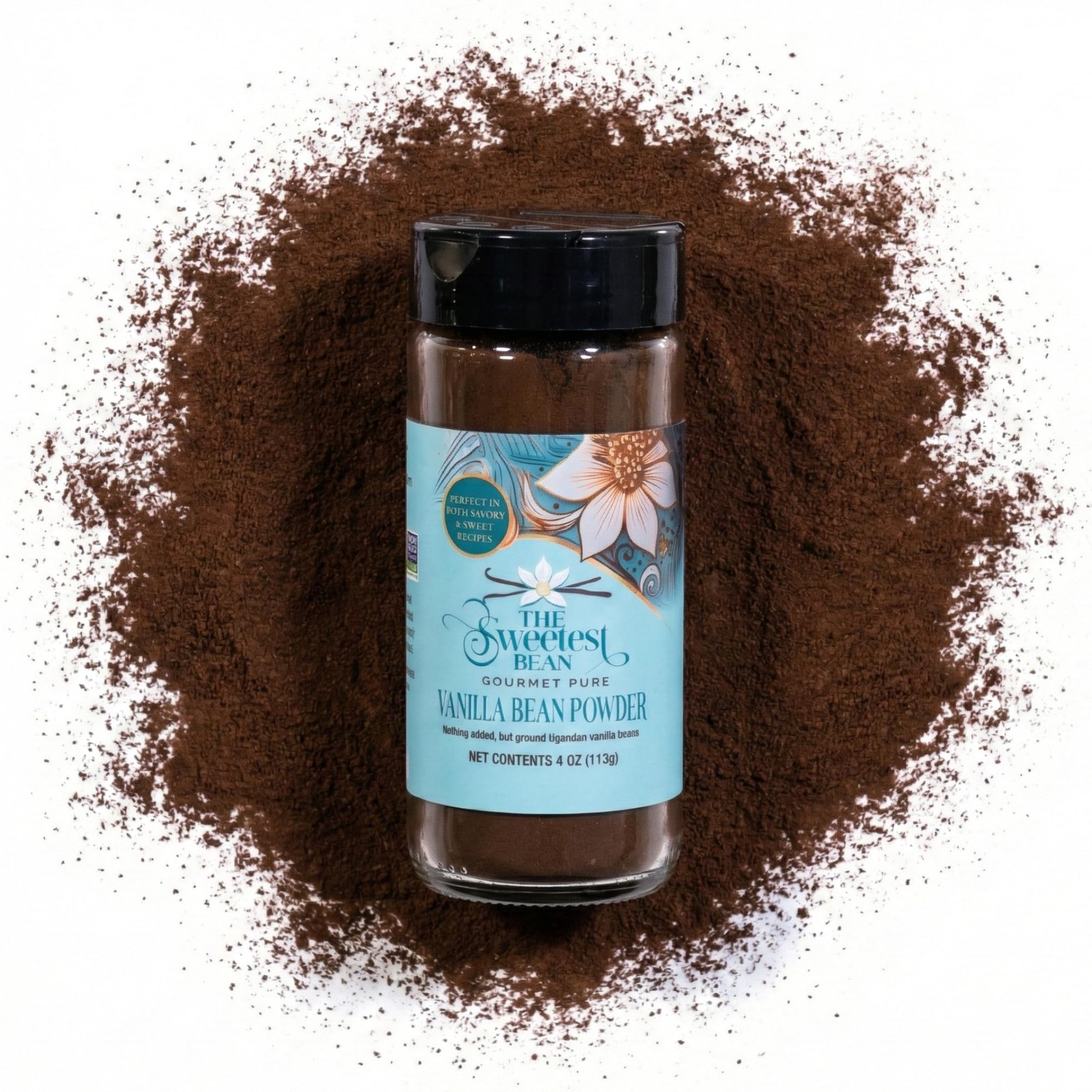 Vanilla Bean Powder, 4 oz. – 100% Ground Ugandan Bourbon Beans – Pure, NonGMO…