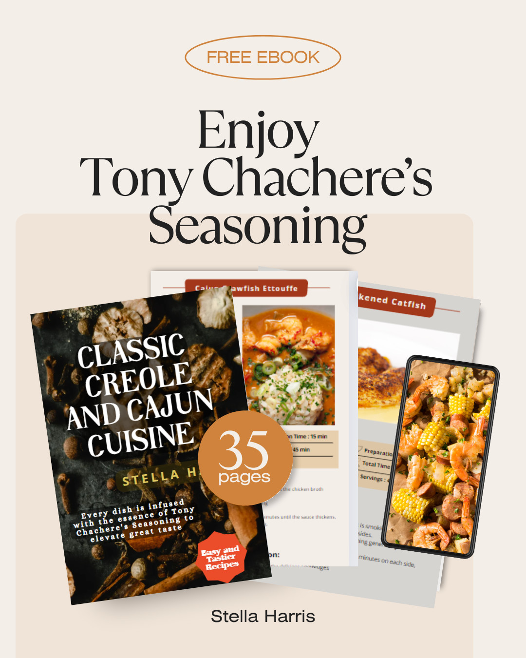 Tony Chachere’s 32 Ounce Original Seasoning – 2 Pack and Free Cooking Ebook