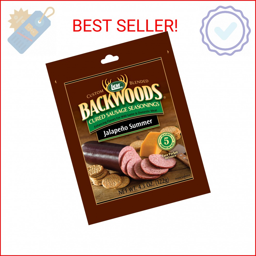 LEM Backwoods Cured Sausage Seasoning with Cure Packet, Jalapeno Summer Sausage