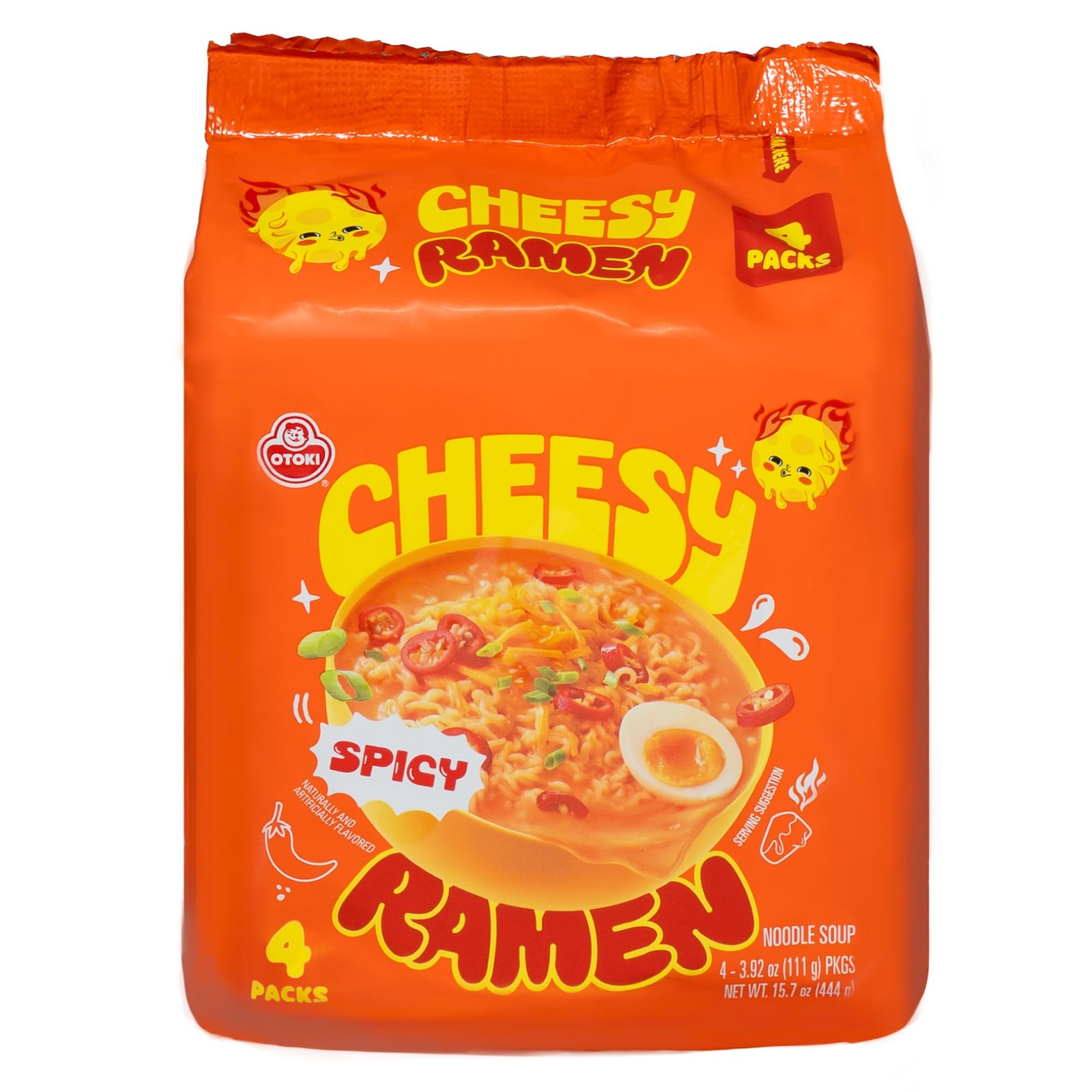 Cheesy Ramen – Spicy Cheddar Soup | Bold, 3.92 Ounce (Pack of 4)