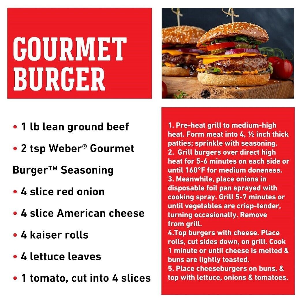 Weber Gourmet Burger Seasoning, Gluten Free 5.75 Ounce Shaker