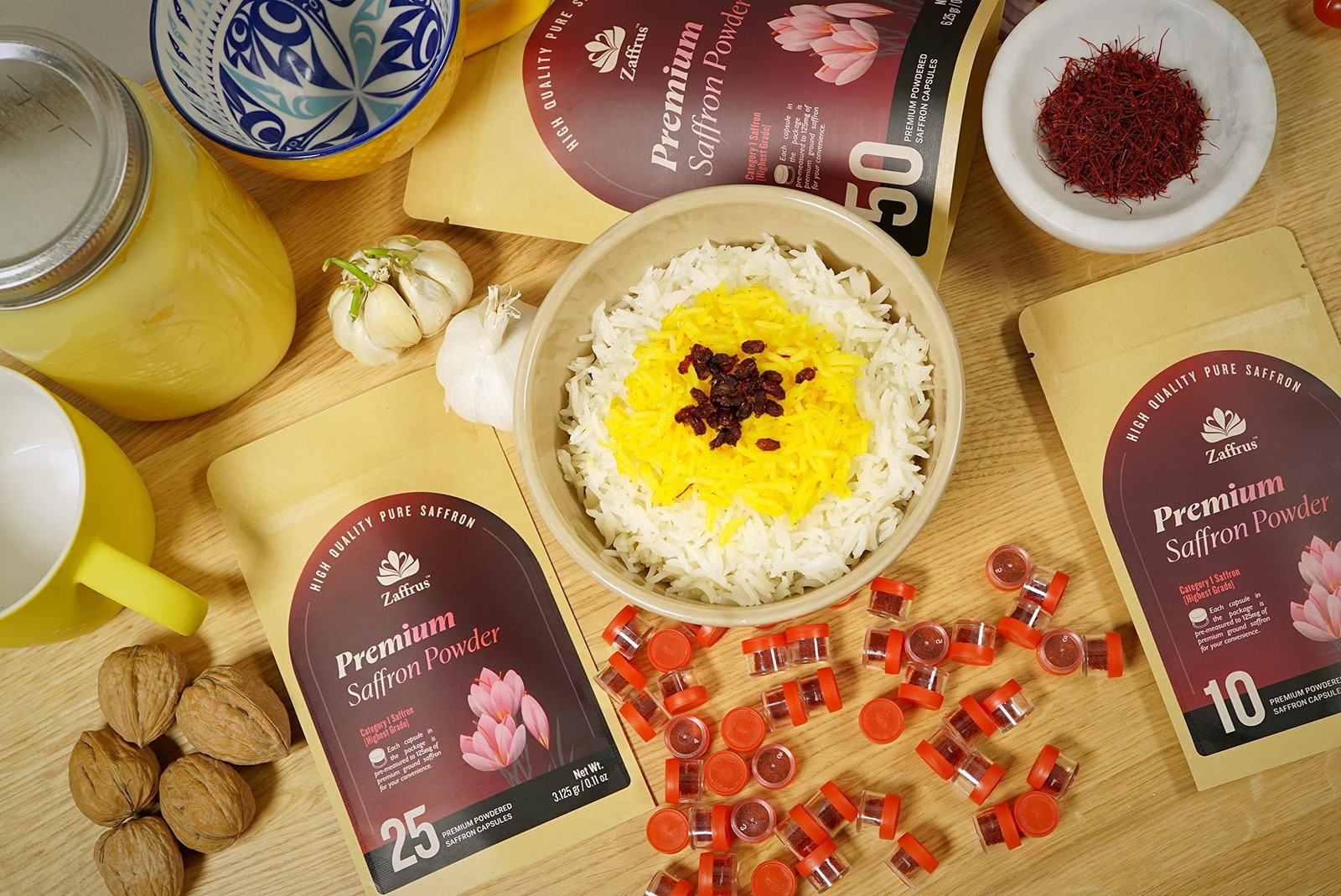 Zaffrus – Premium Saffron Powder for Cooking, Athletes, Specialty 25 Count