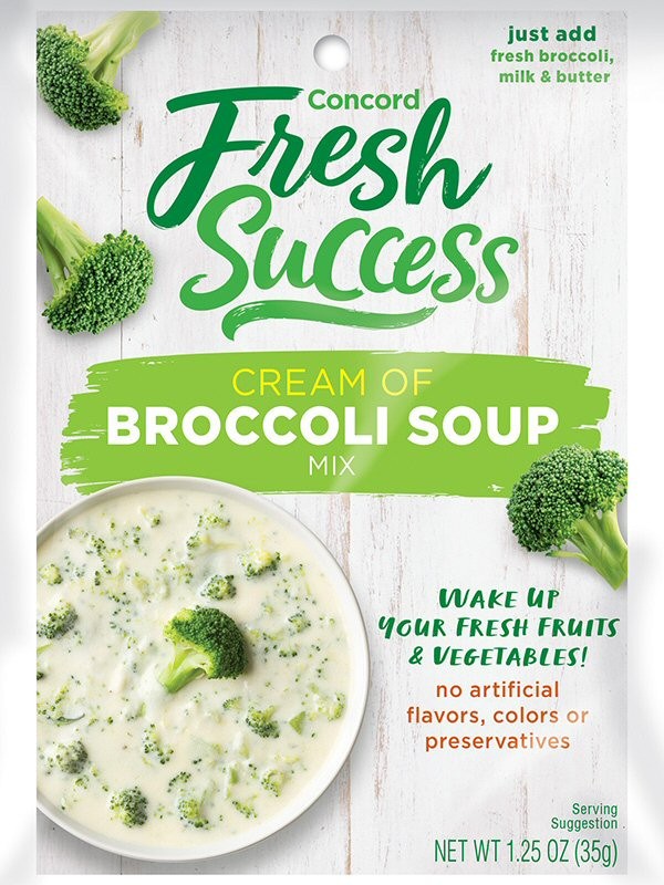 Concord Broccoli Soup Mix:2 Cream of Broccoli,OR 2 BroccoliCheddar, or 1 of Each