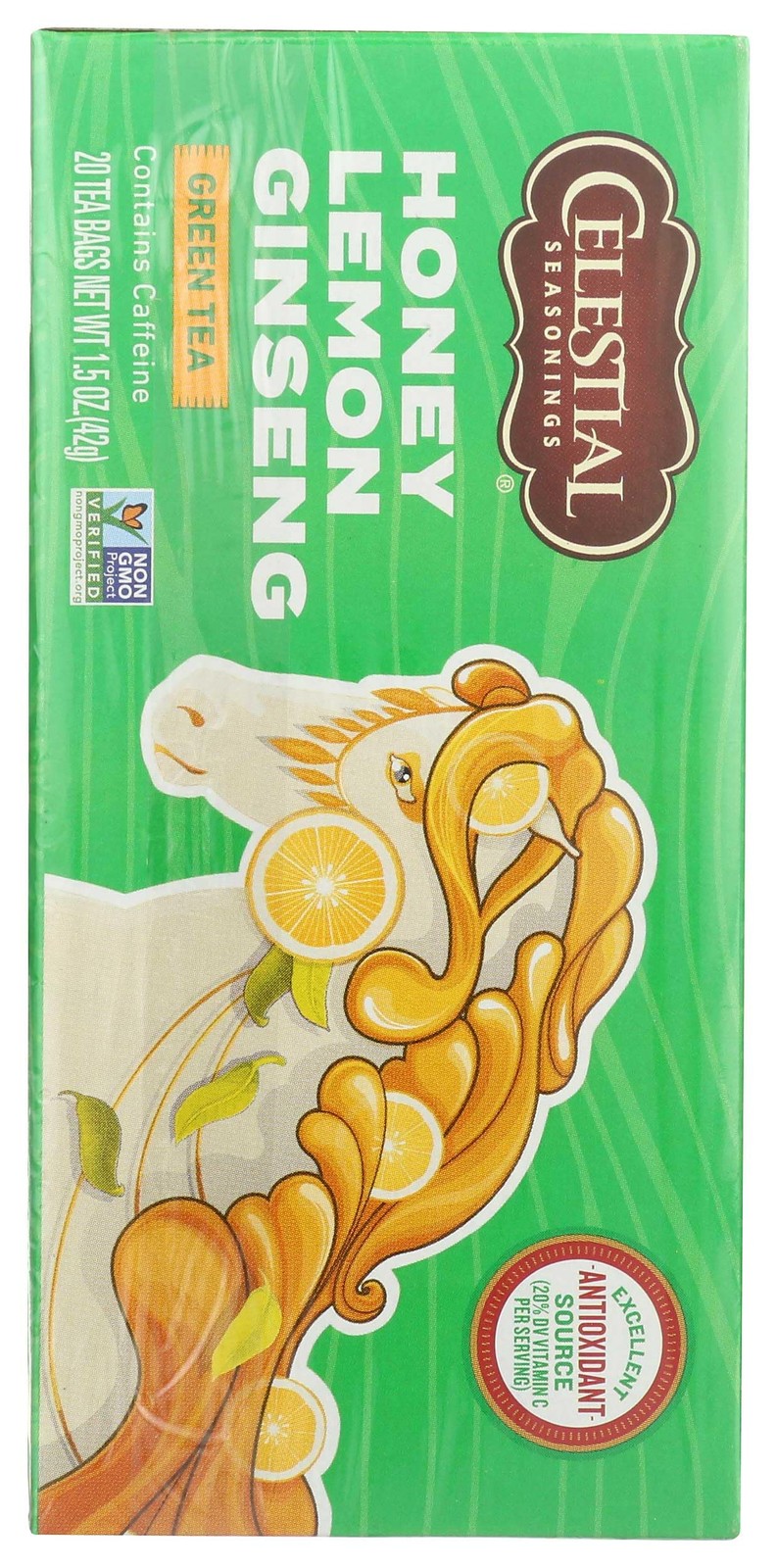 Celestial Seasonings Green Tea, Honey Lemon Ginseng, 20 20 Count (Pack of 6)