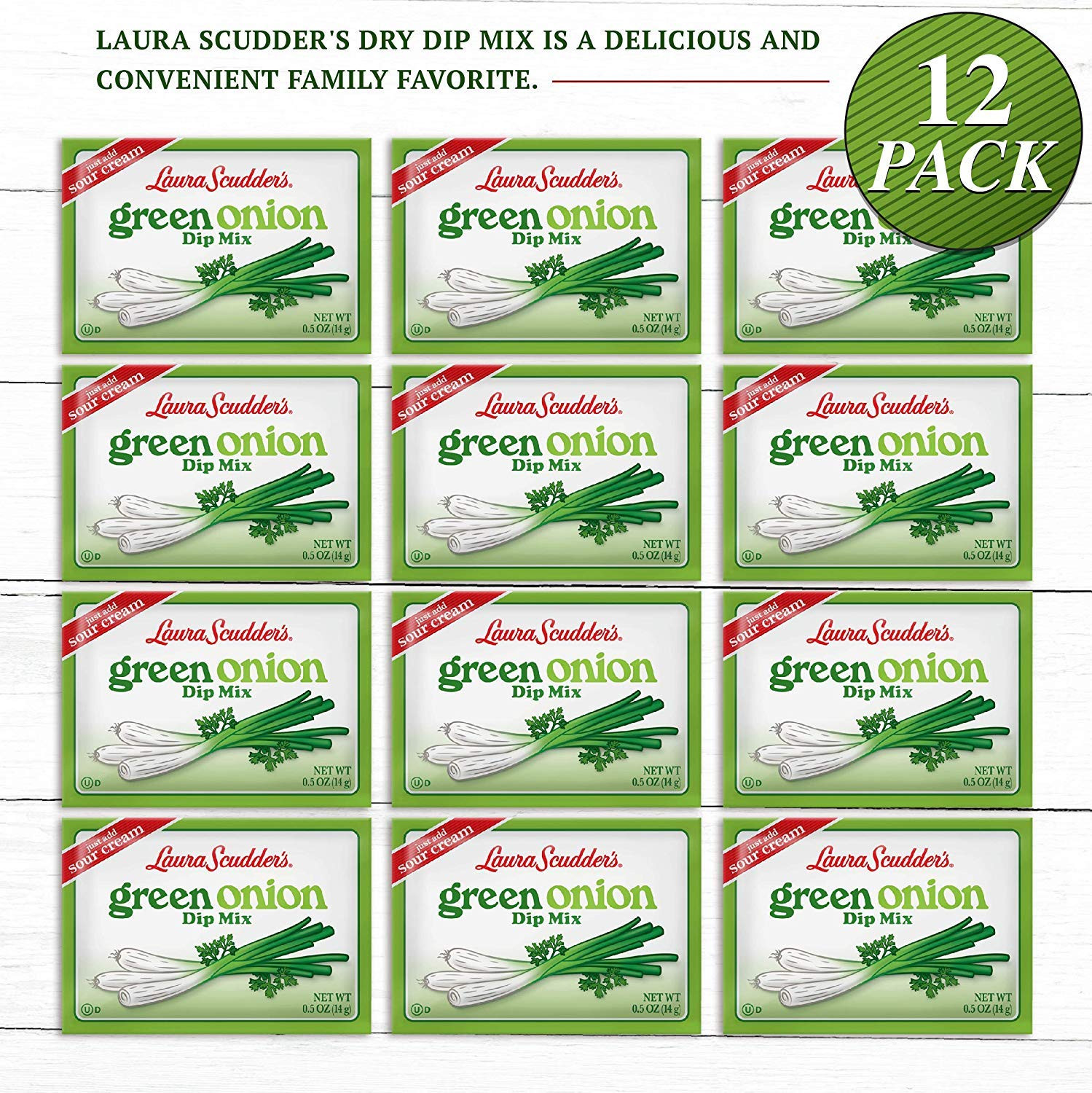 Green Onion Dip Mix Seasoning Powder Sauce 0.5 Ounce (Pack of 12)