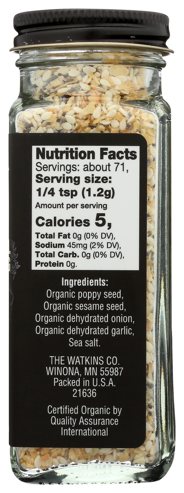 Organic Everything Bagel Sesame Seasoning Blend By Watkins 3 Oz 3 Pack